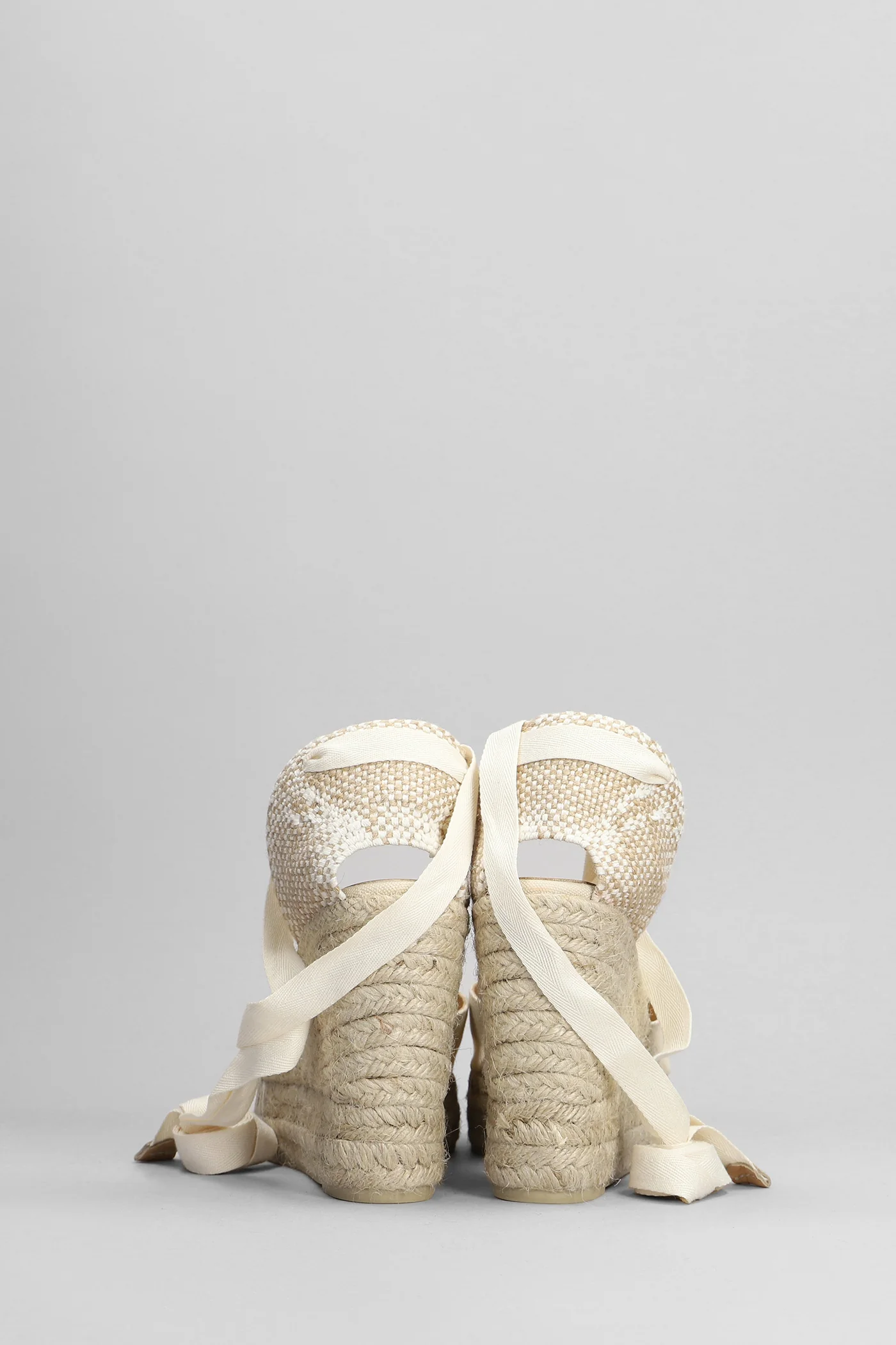 Carina-8Ed-001 Wedges in beige canvas - Image 4