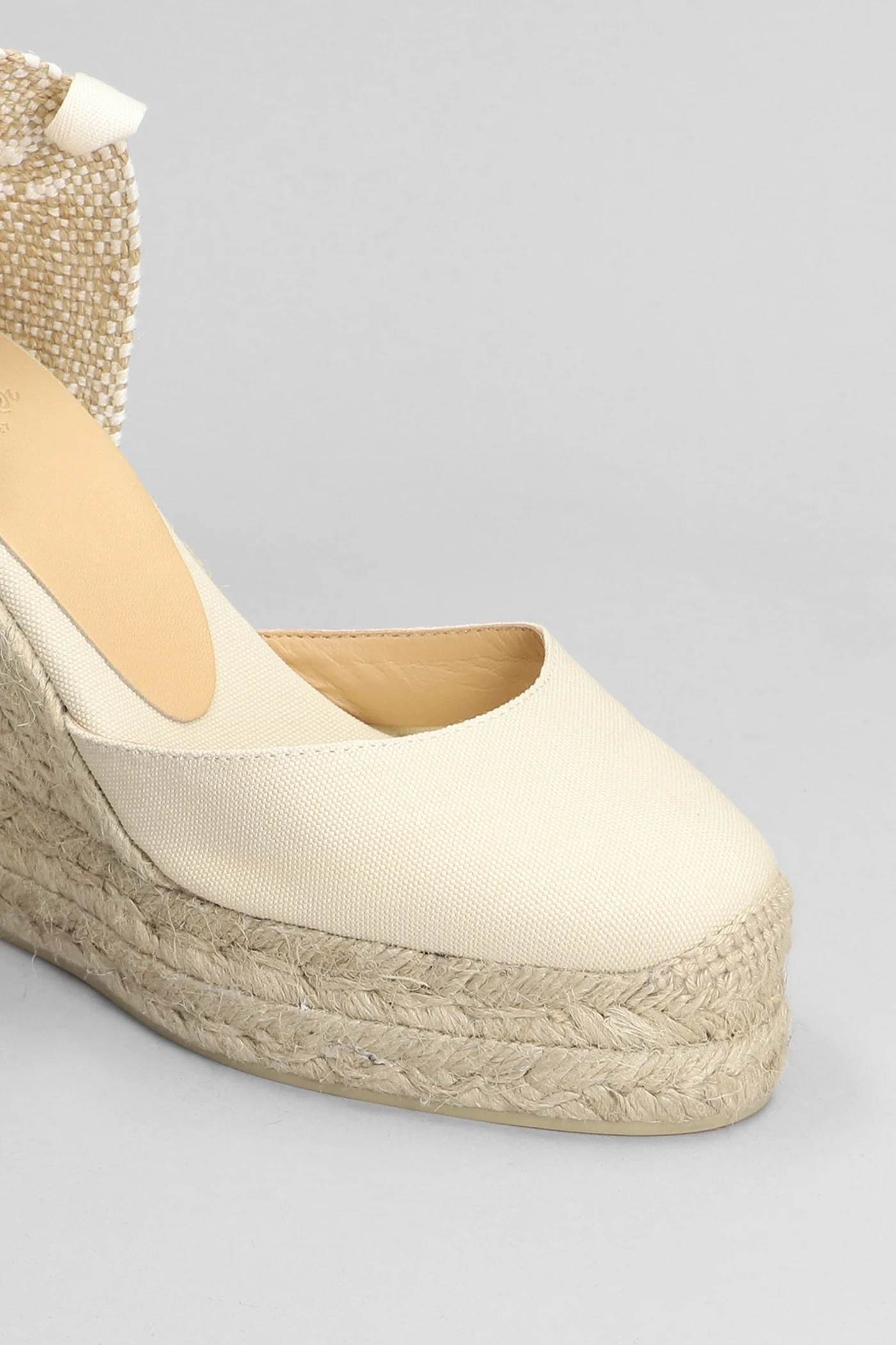 Carina-8Ed-001 Wedges in beige canvas - Image 5