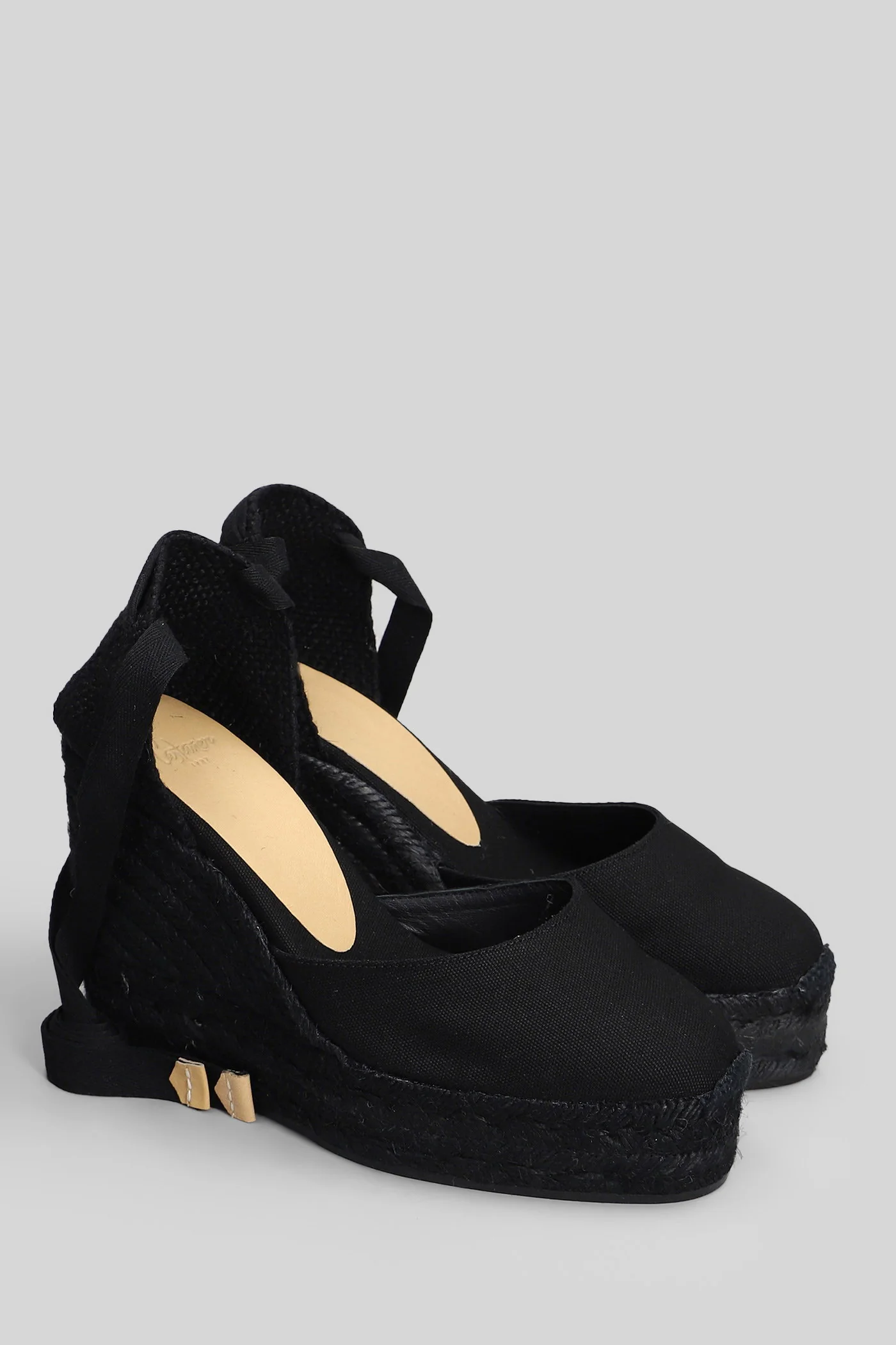 Carina C-8Ed-001 Wedges in black canvas - Image 2