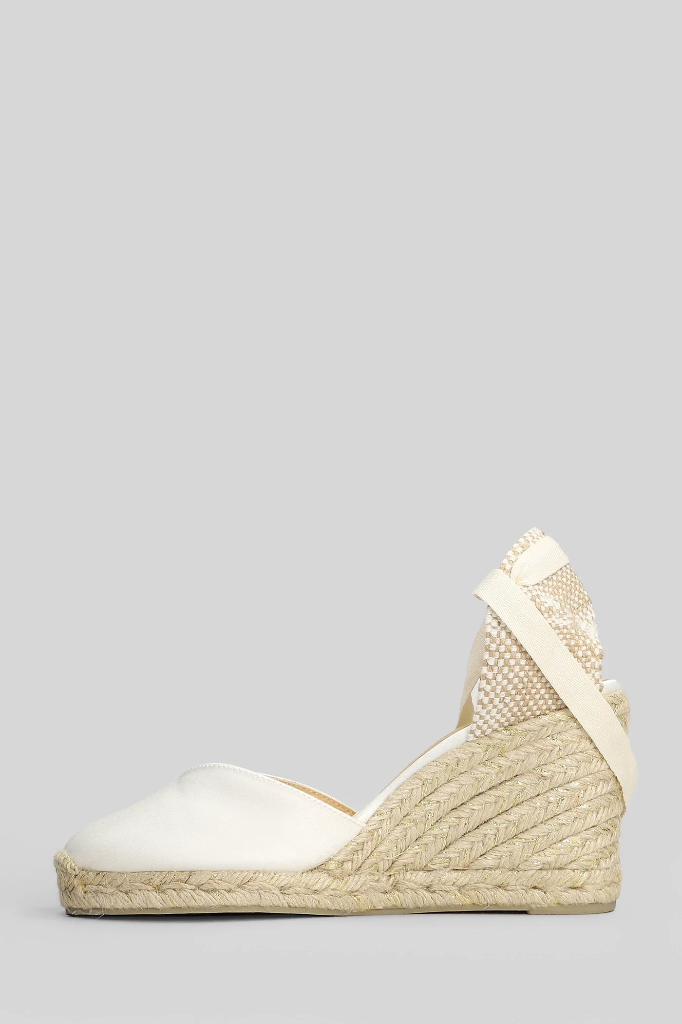 Chiara-8-006 Wedges in white satin - Image 3