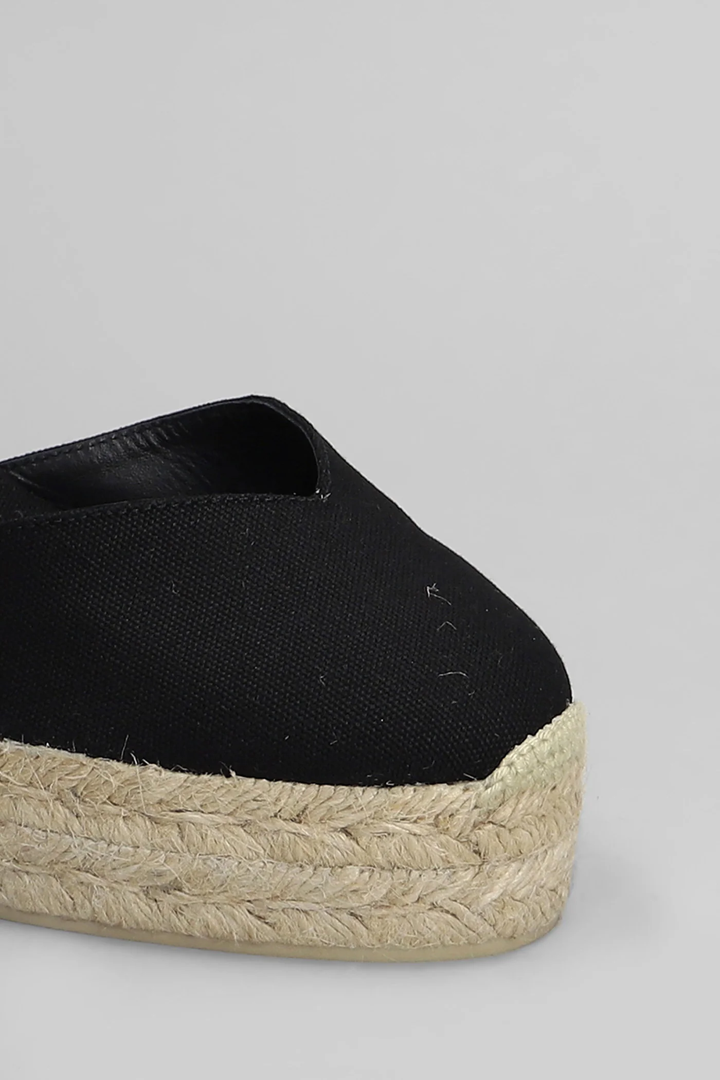 Chiarita-8Ed-001 Wedges in black canvas - Image 5