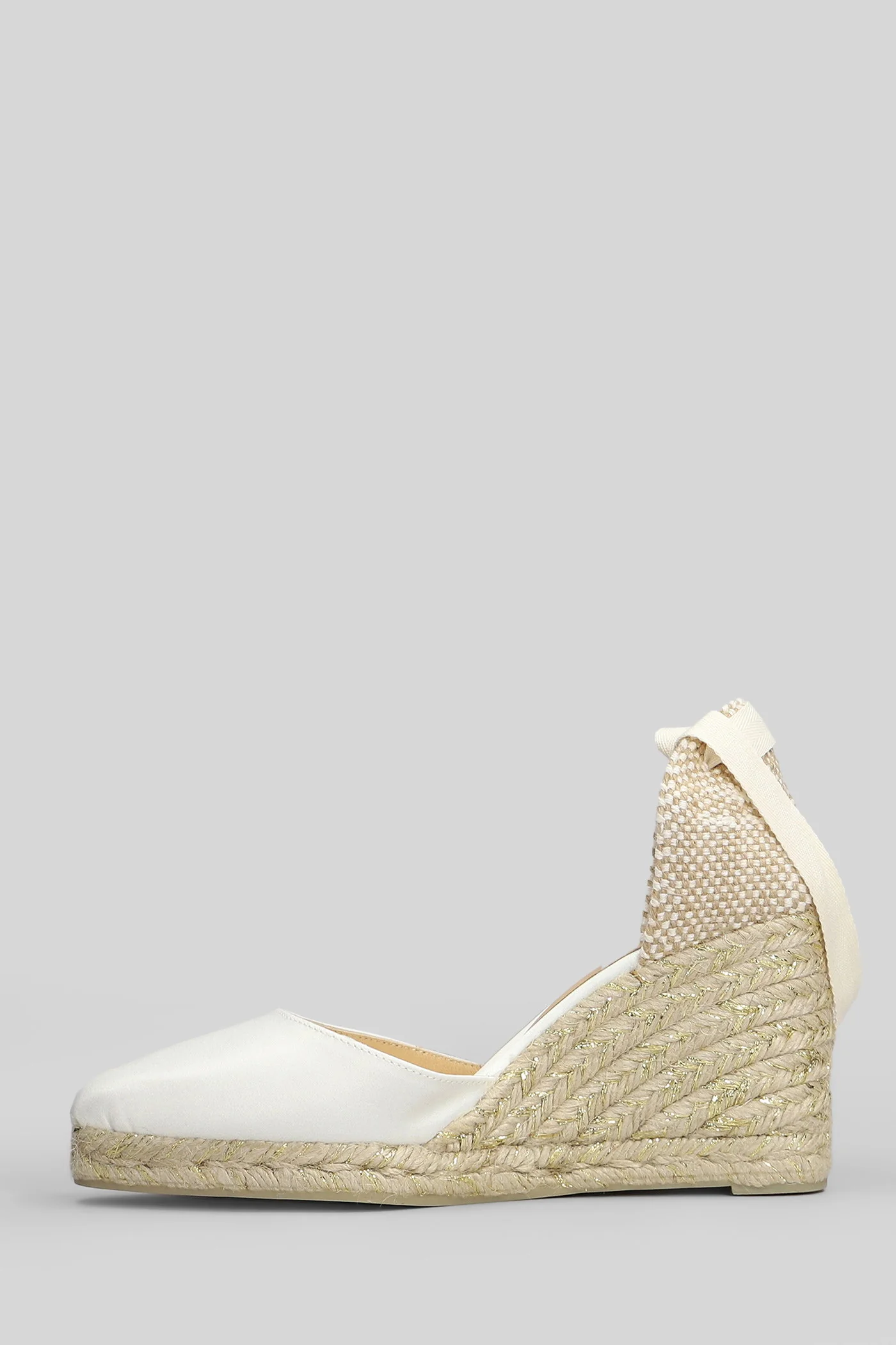 Chiarita-8Ed-001 Wedges in white canvas - Image 3