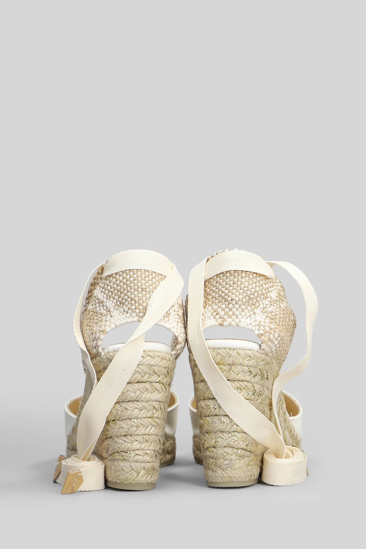 Chiarita-8Ed-001 Wedges in white canvas - Image 4