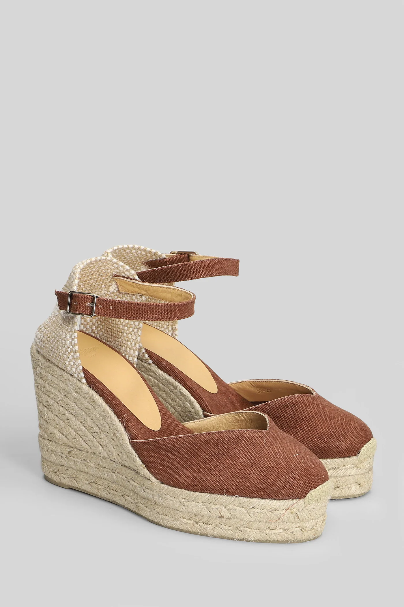 Chiarita-8Ed-002 Wedges in brown canvas - Image 2
