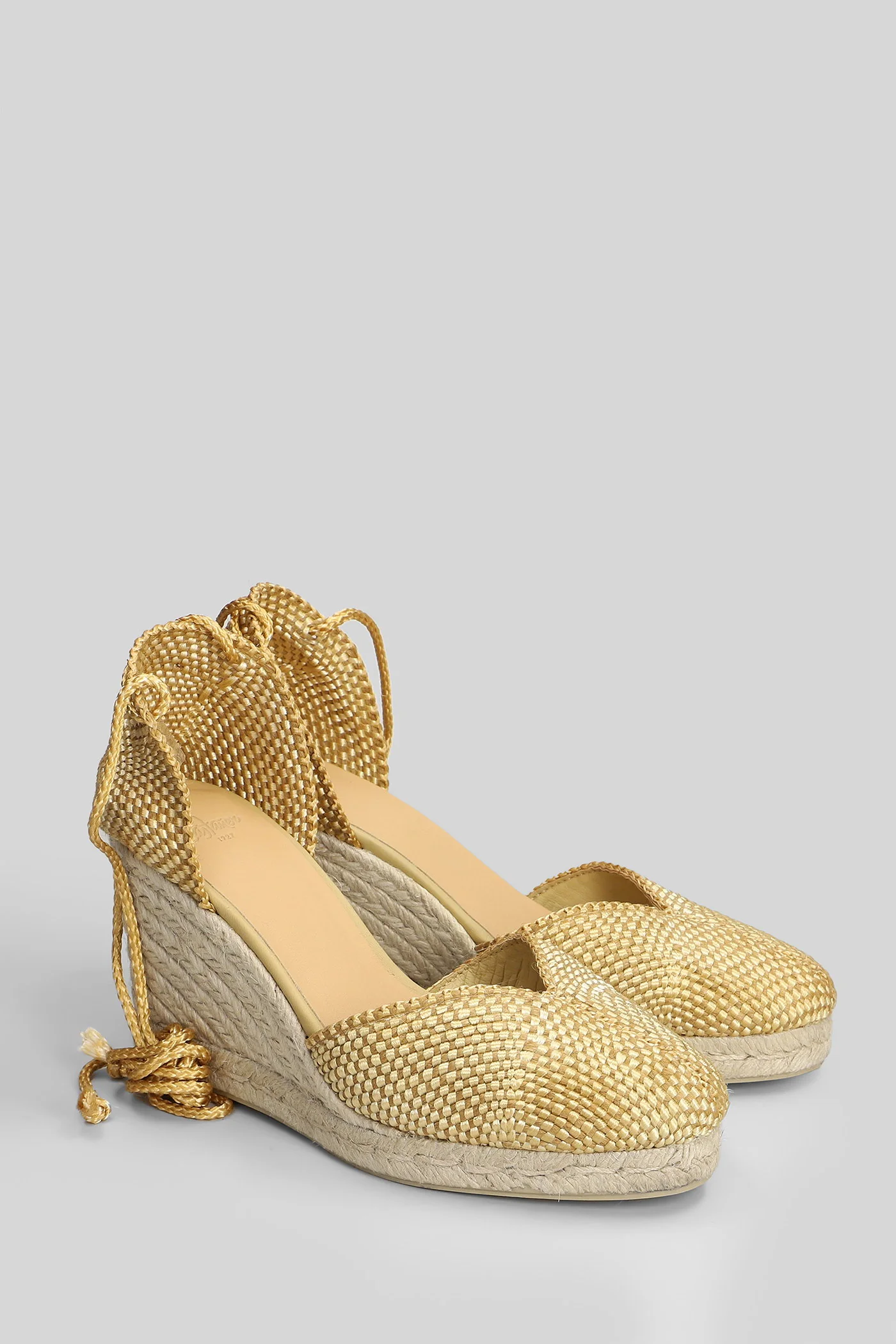 Cora-8-298 Wedges in yellow fabric - Image 2