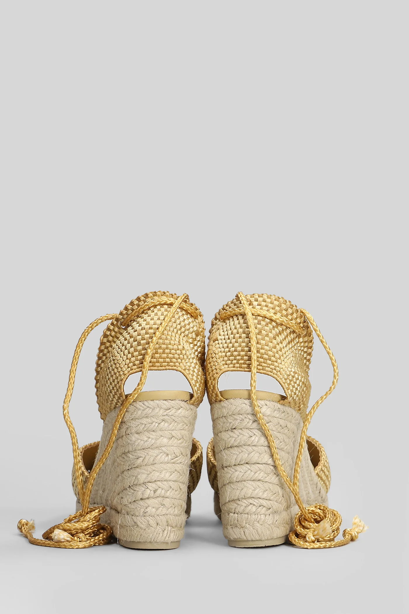Cora-8-298 Wedges in yellow fabric - Image 4