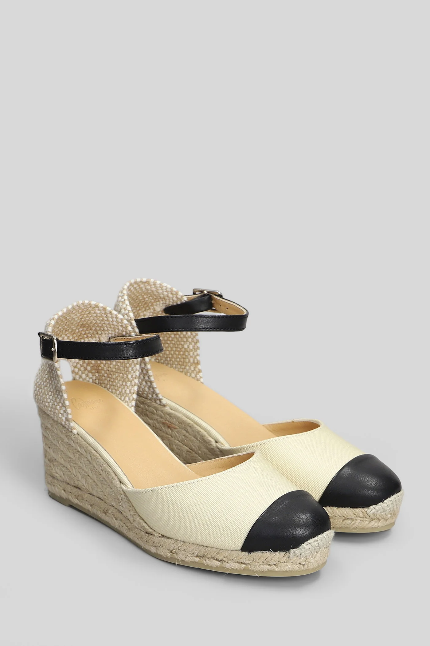 Coraline-6-264 Wedges in beige canvas - Image 2
