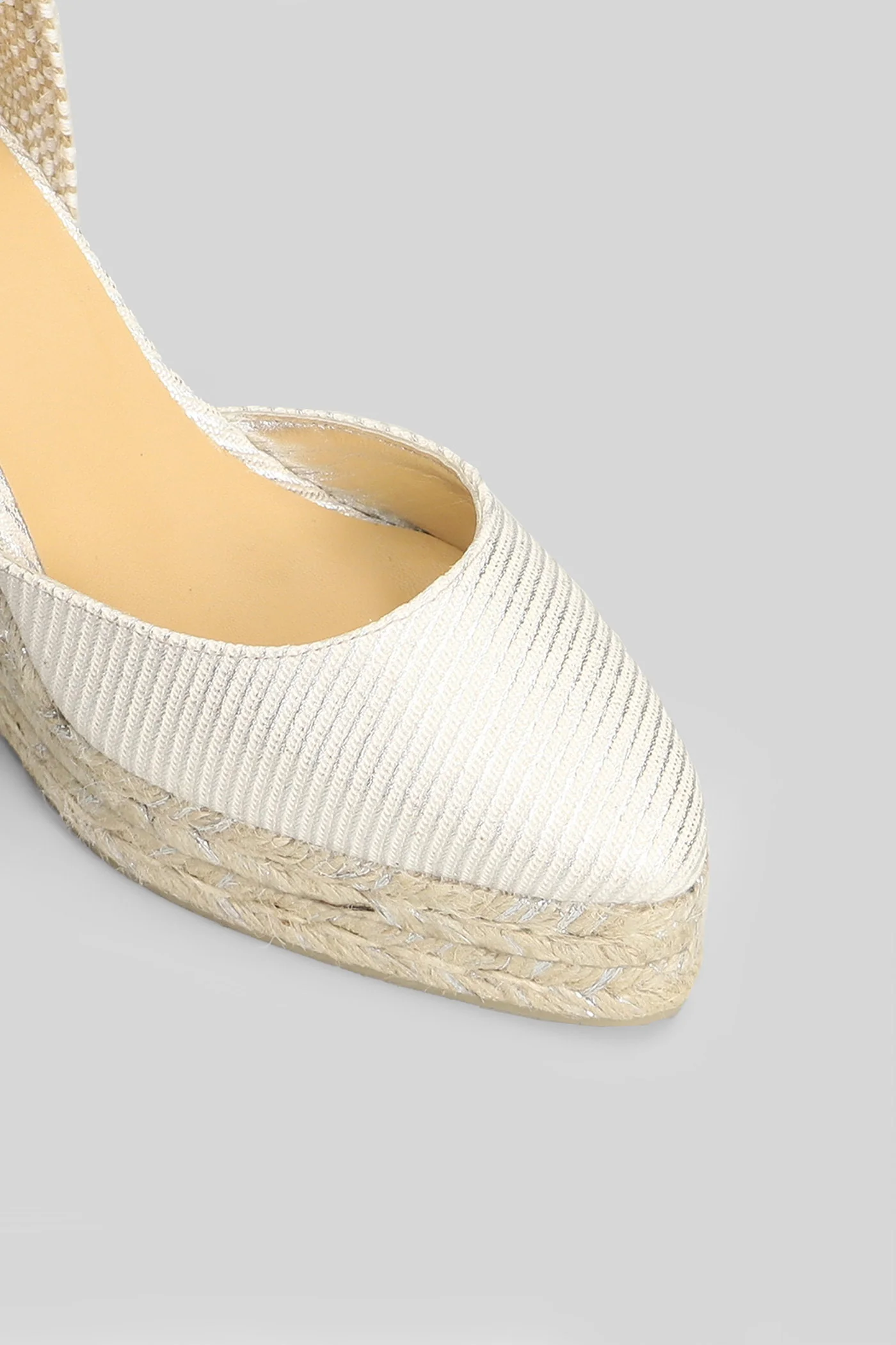 Joyce-8Ed-291 Wedges in white fabric - Image 5