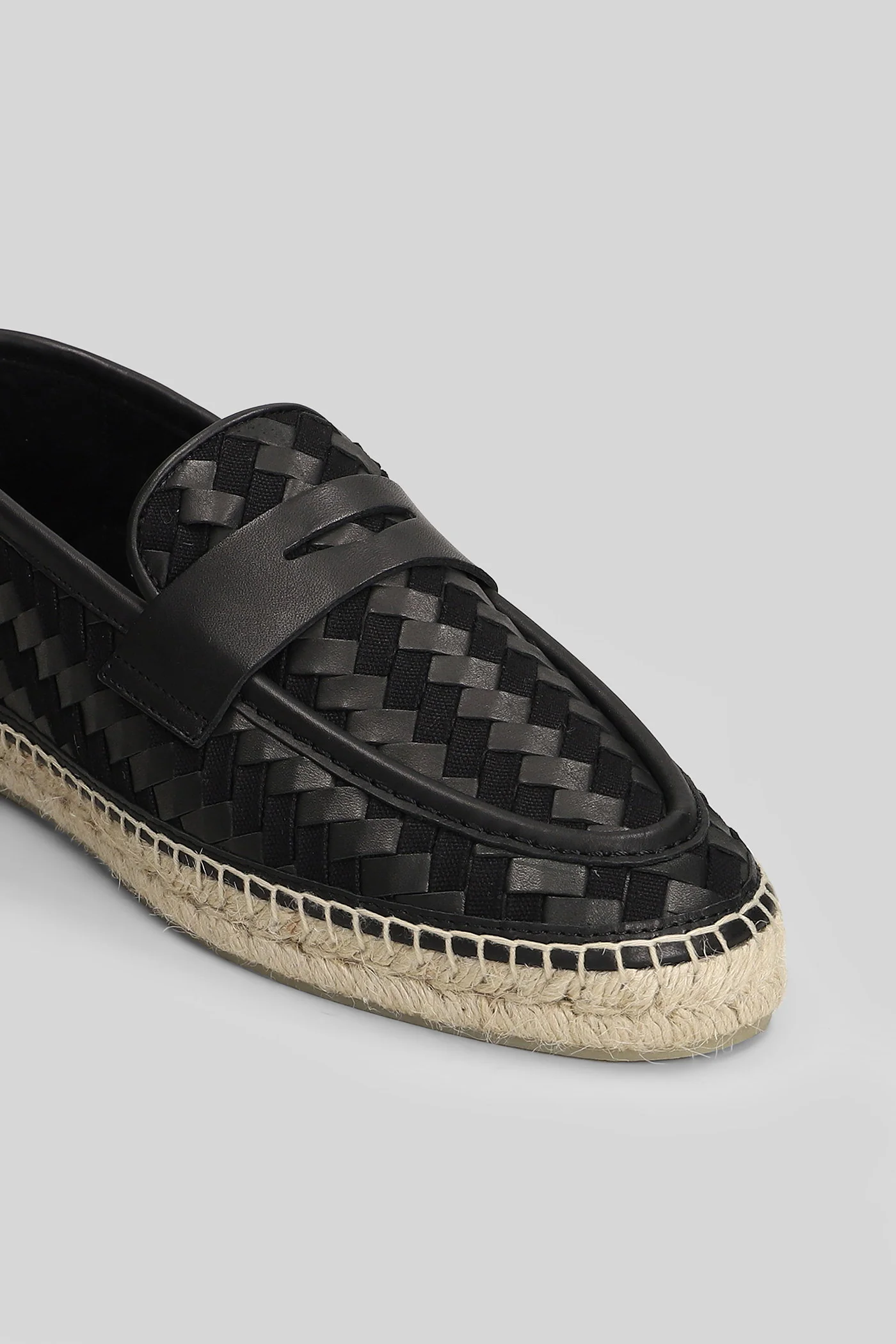 Noa-286 Espadrilles in black leather - Image 5