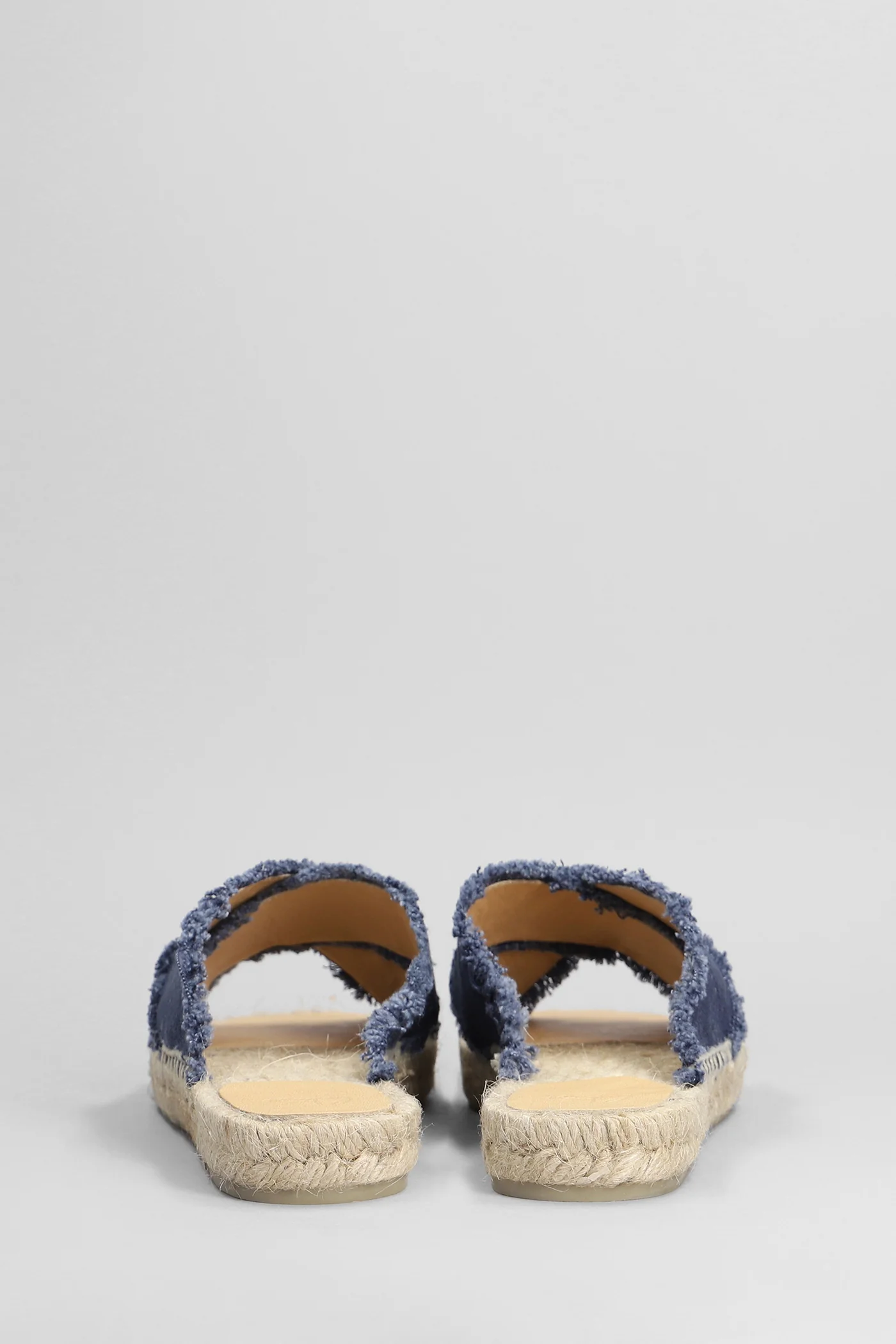 Palmera-002 Flats in blue cotton - Image 4