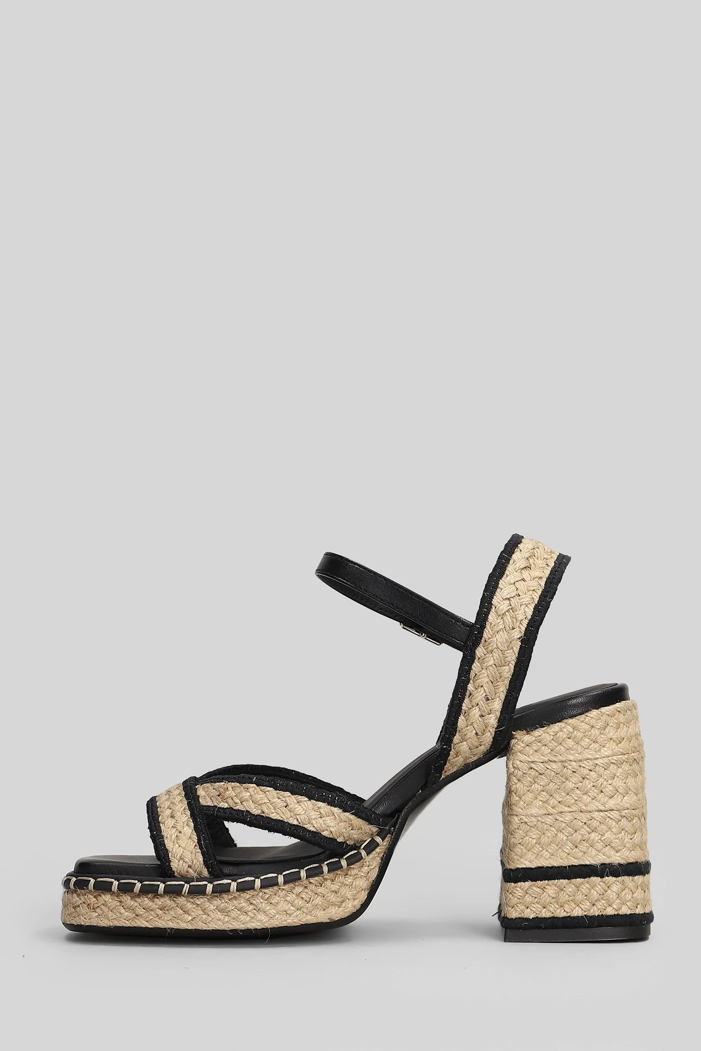 Vanish-297 Sandals in beige leather and fabric - Image 3