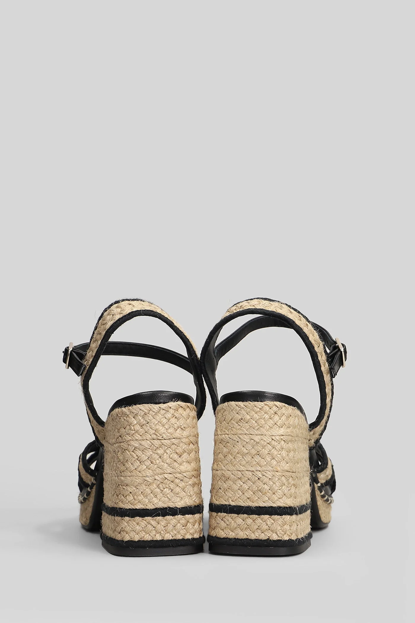 Vanish-297 Sandals in beige leather and fabric - Image 4