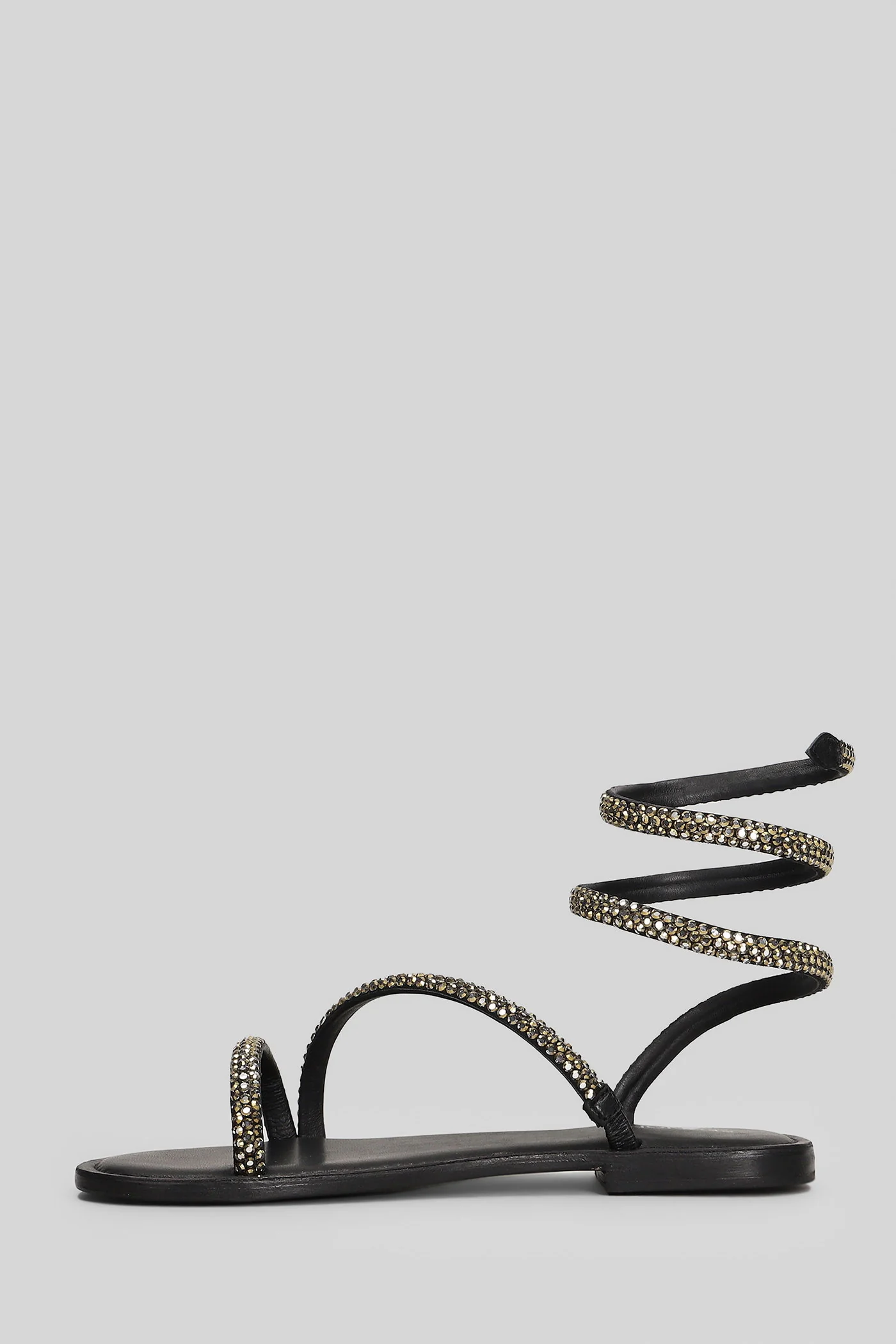 Flat sandal-slipper in black suede and leather - Image 3