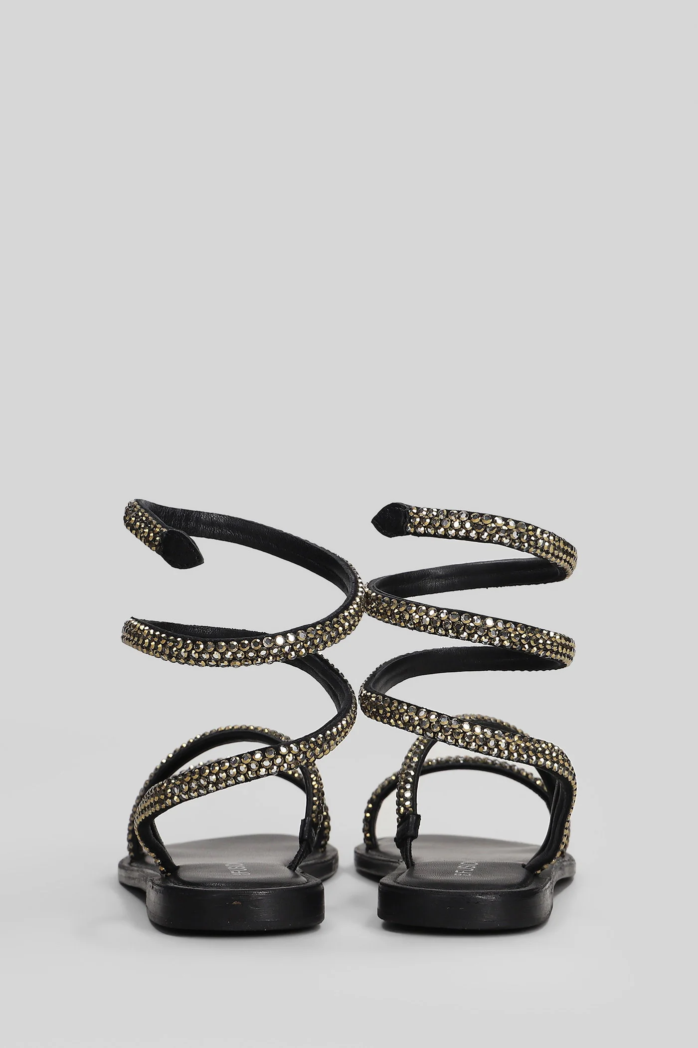 Flat sandal-slipper in black suede and leather - Image 4