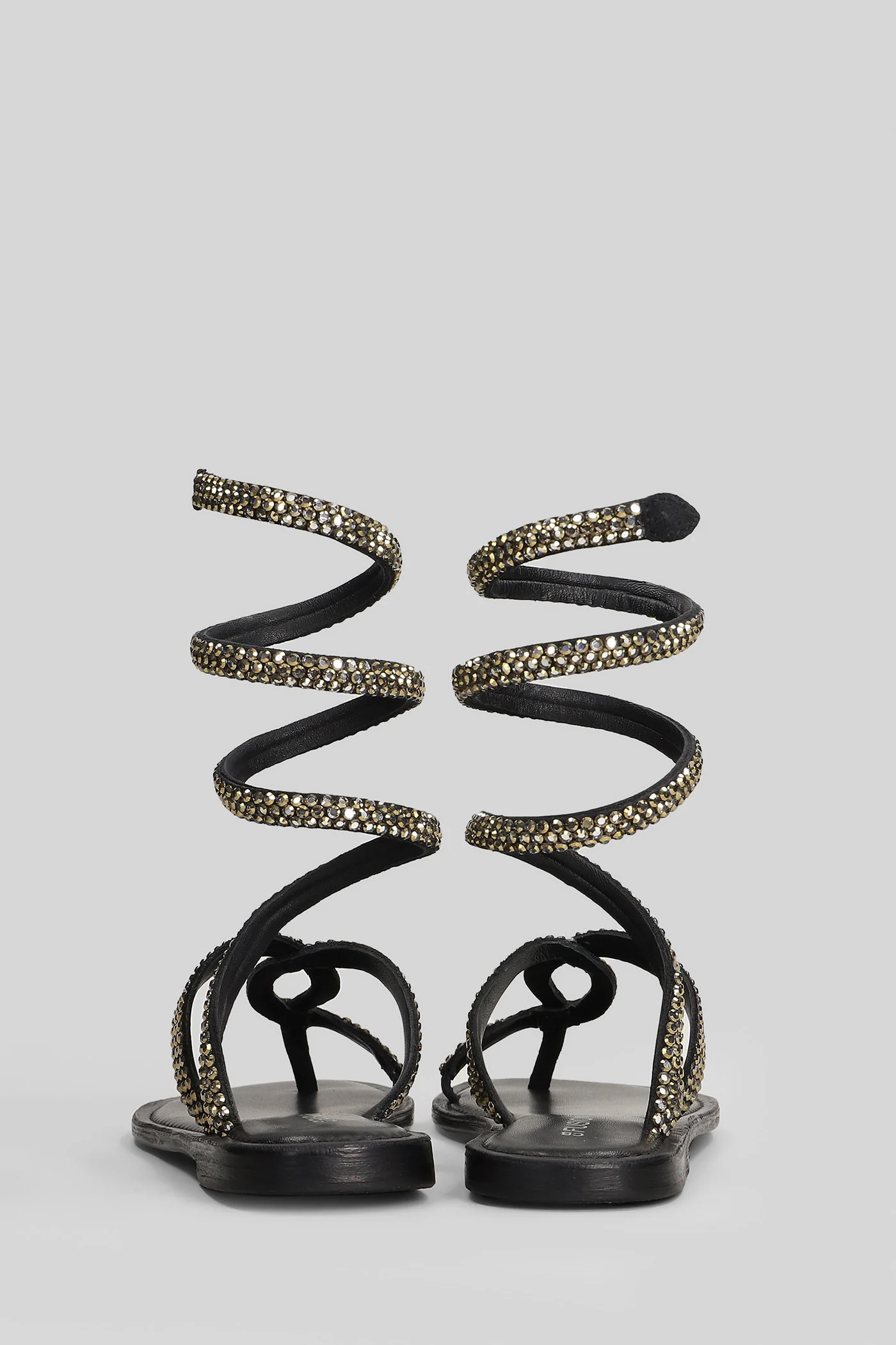 Flat sandal-slipper in black suede and leather - Image 4