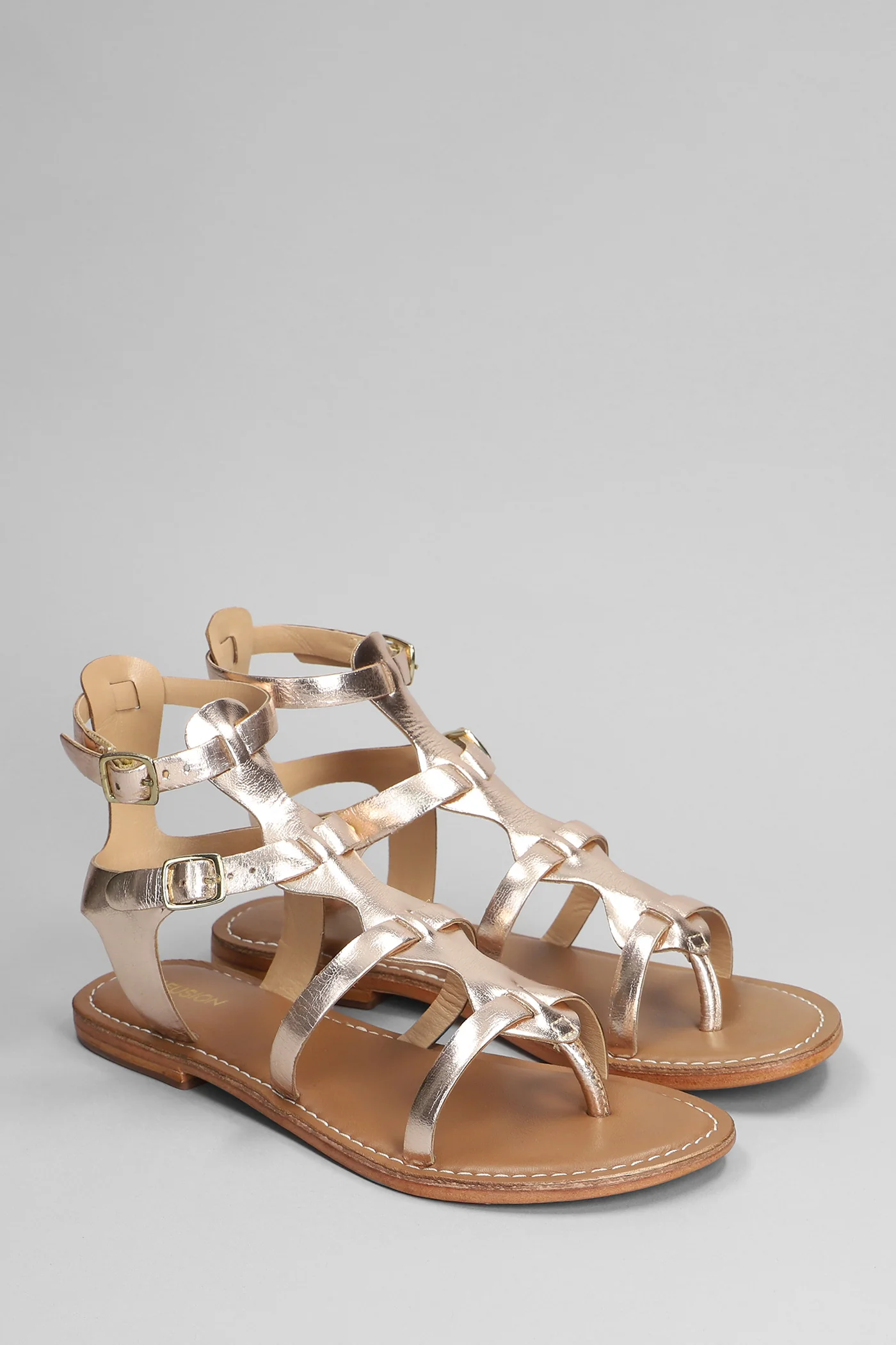 Flats in gold leather - Image 2