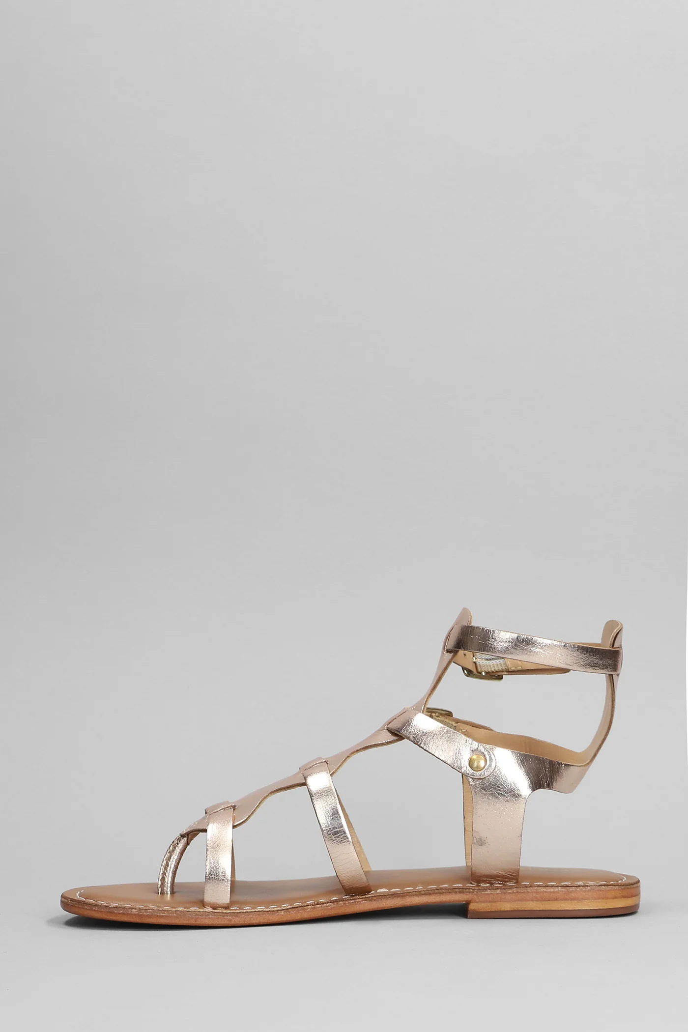 Flats in gold leather - Image 3