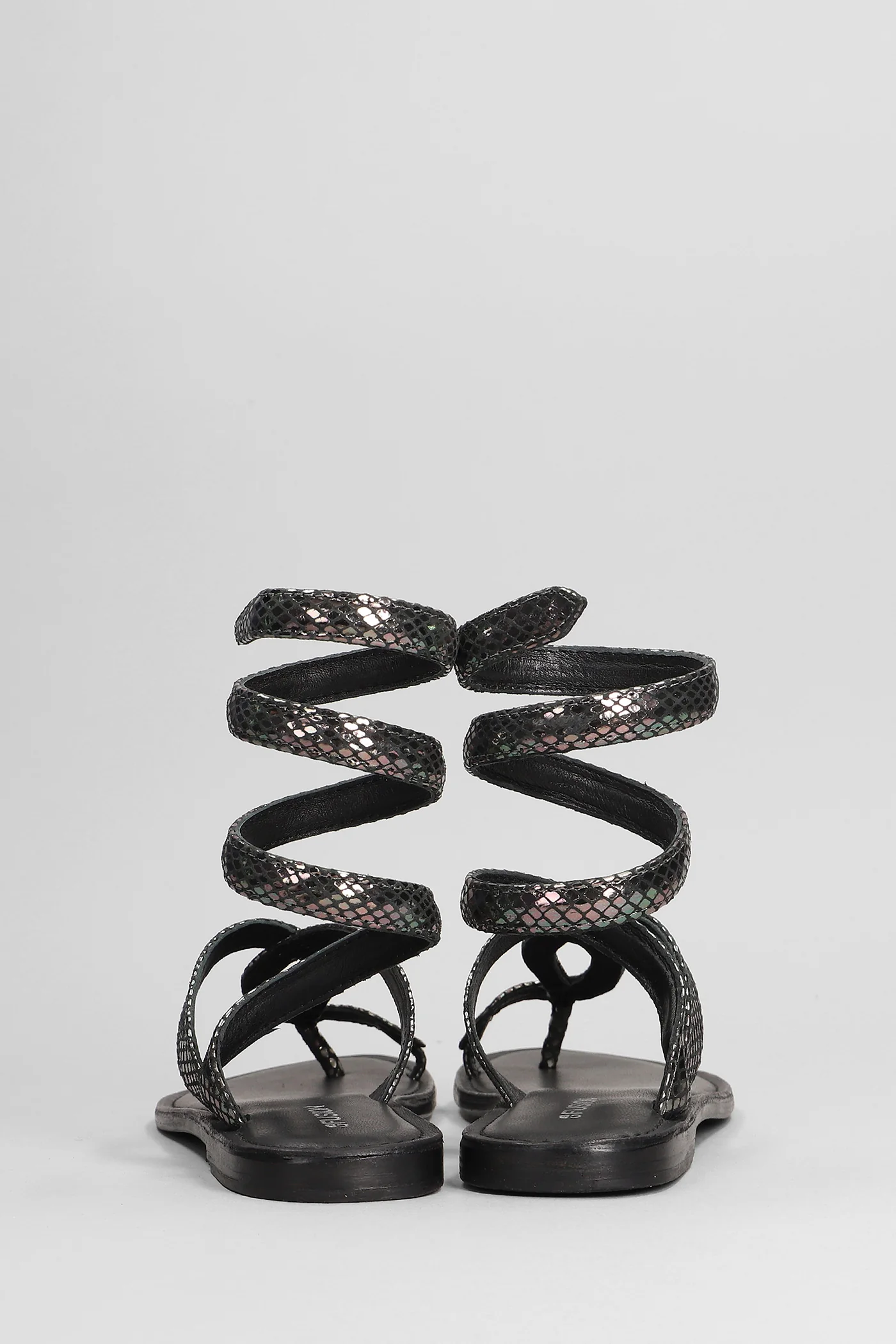 Flats in Gunmetal leather - Image 4