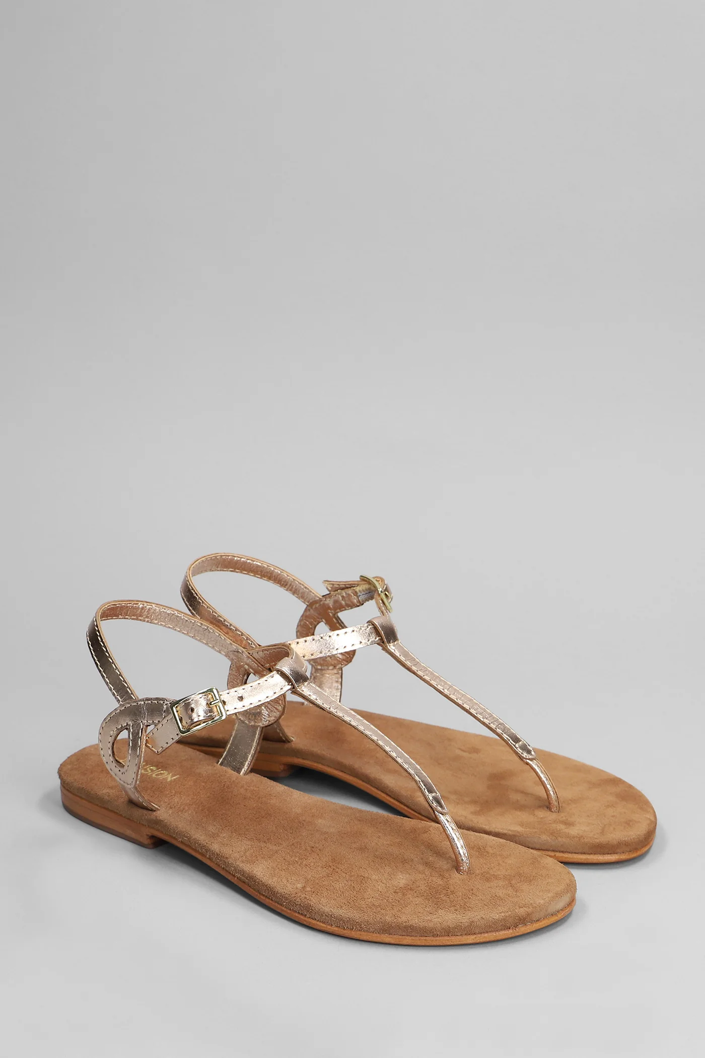 Flats in platinum leather - Image 2
