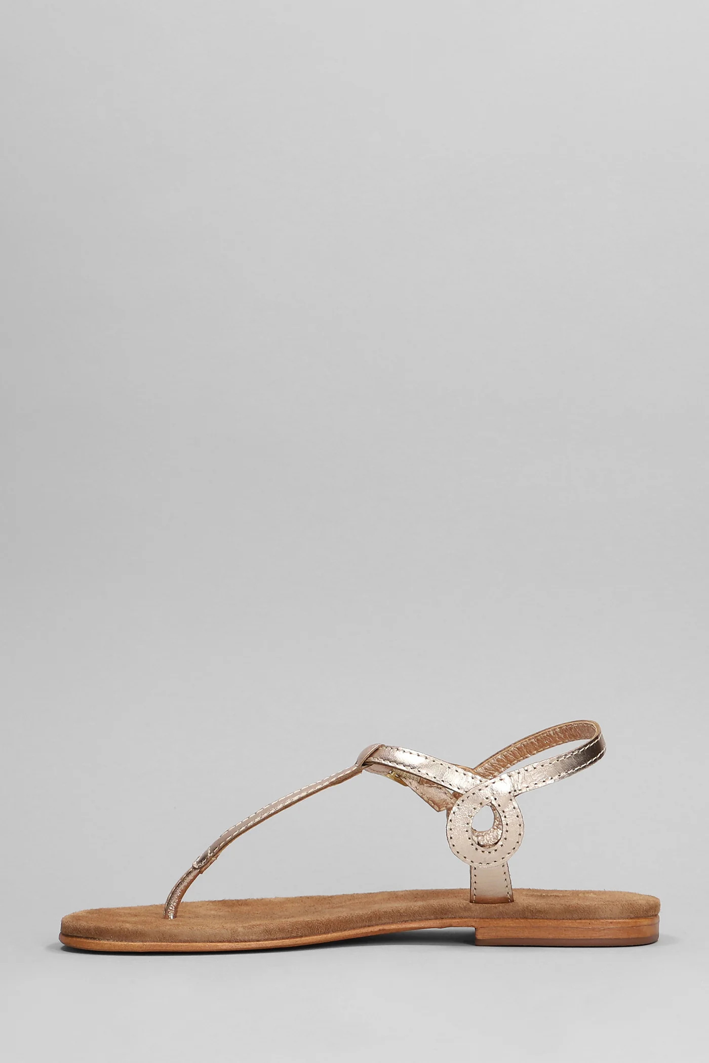 Flats in platinum leather - Image 3