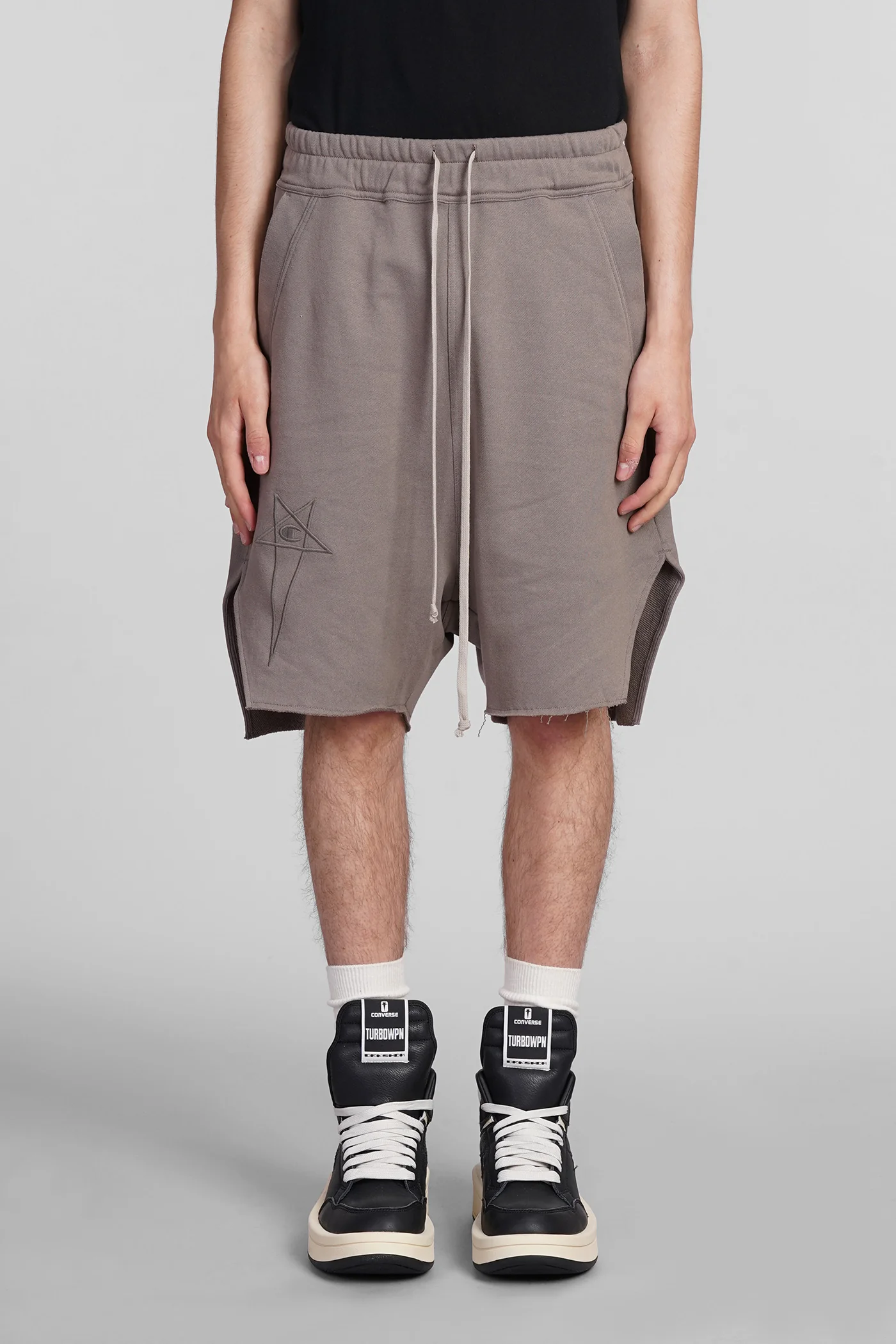 Beveled pods Shorts in grey cotton
