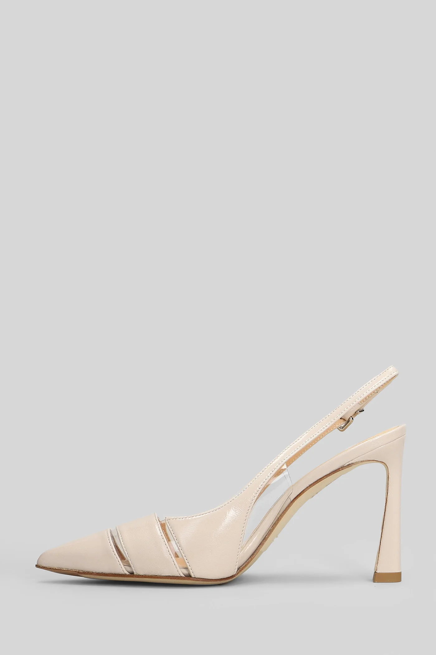 Pumps in beige leather - Image 3