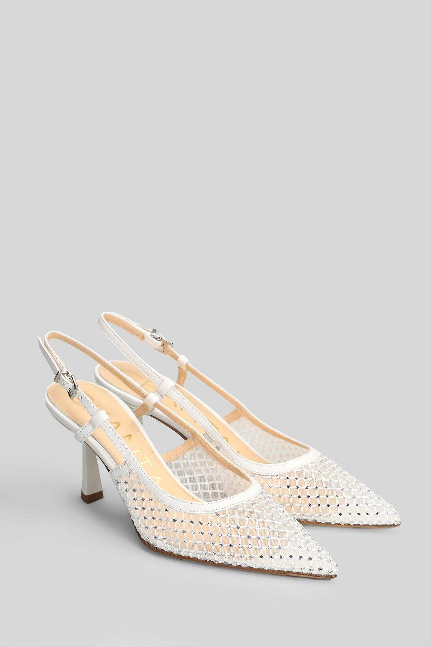Pumps in white leather - Image 2