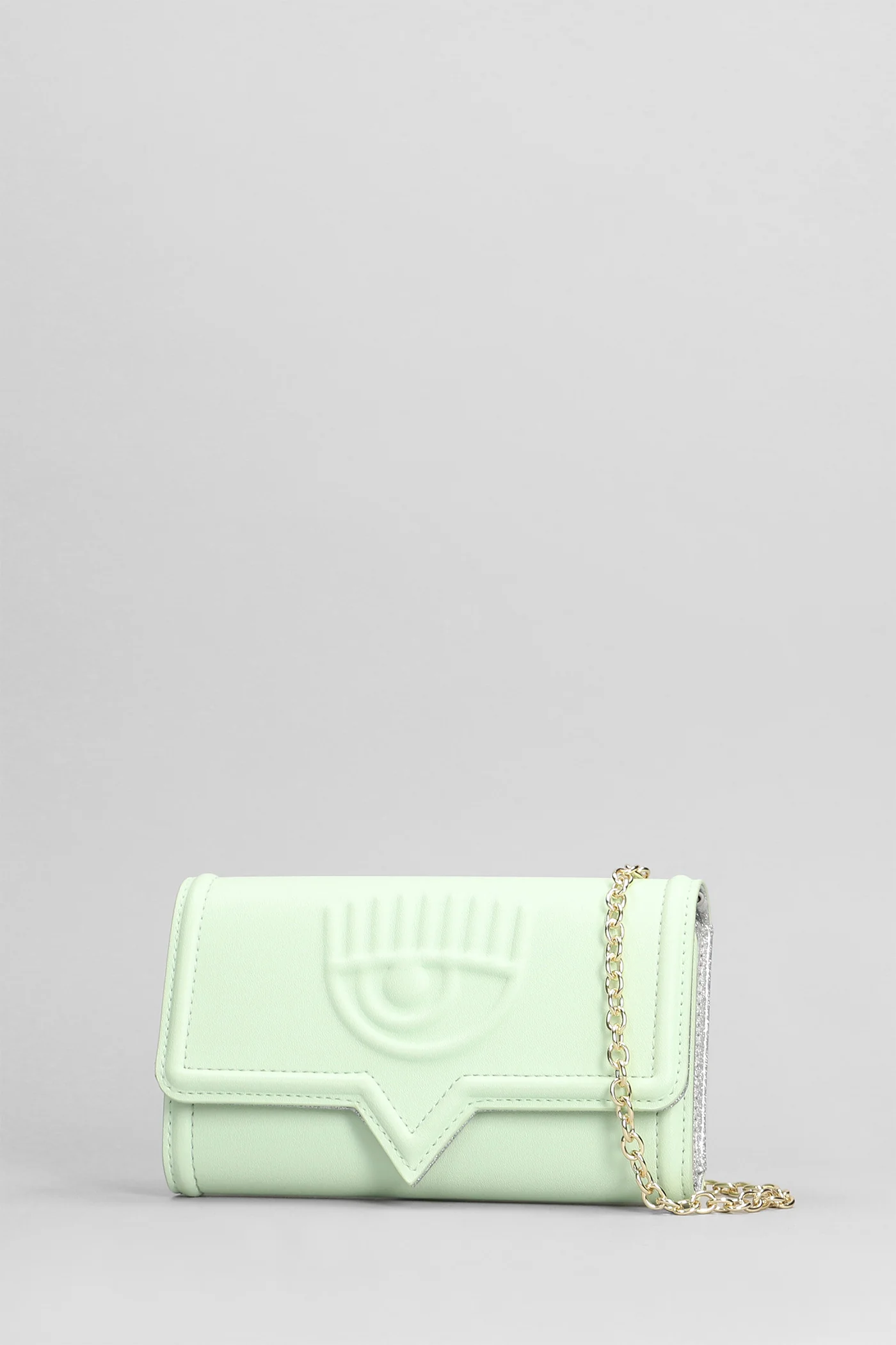 Clutch in green faux leather - Image 2
