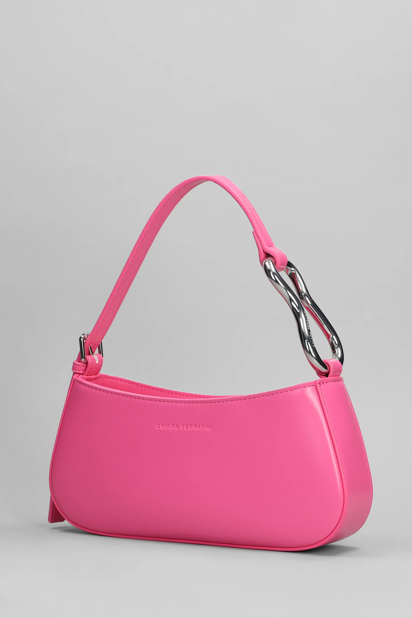 Shoulder bag in rose-pink faux leather - Image 2