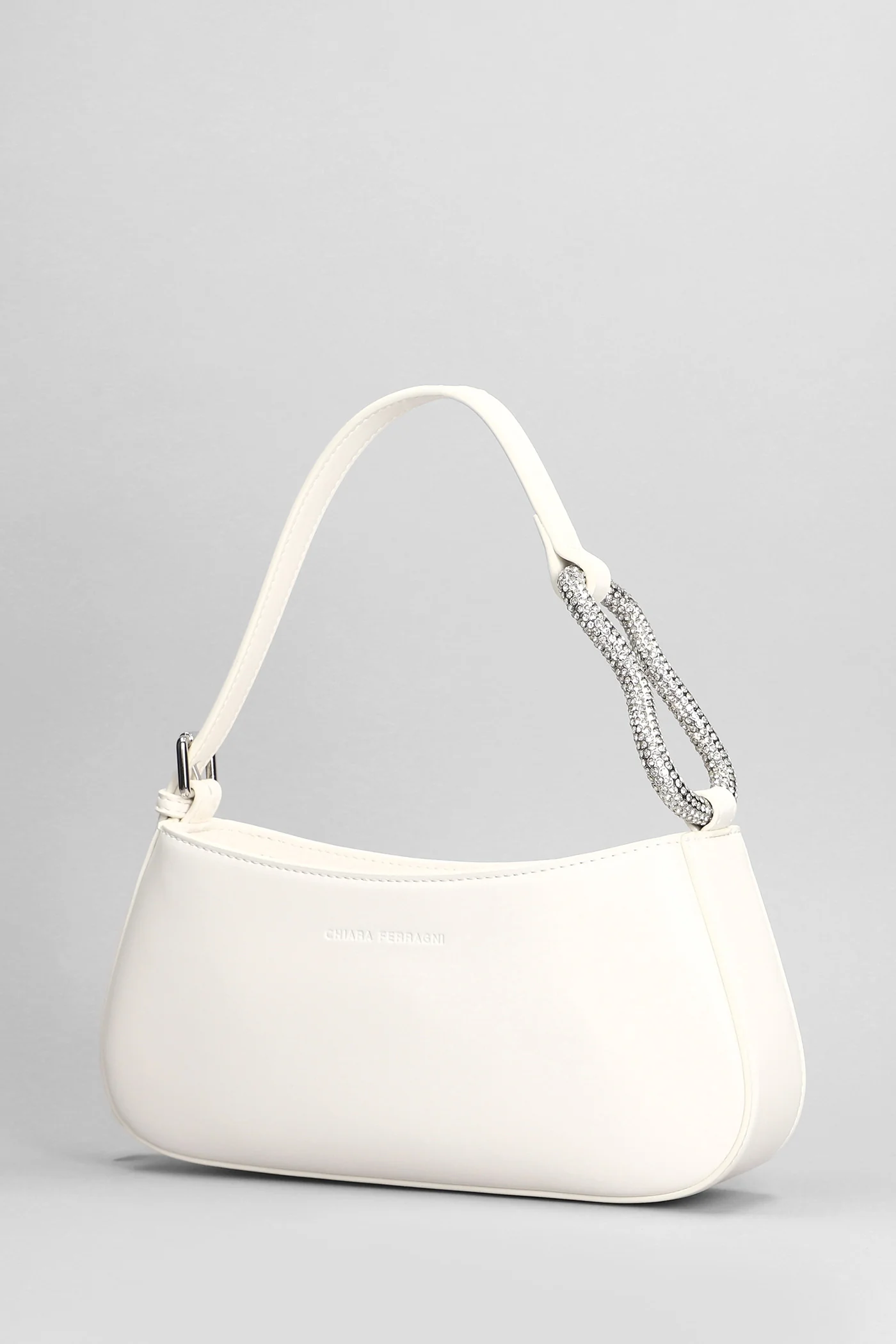Shoulder bag in white faux leather - Image 2