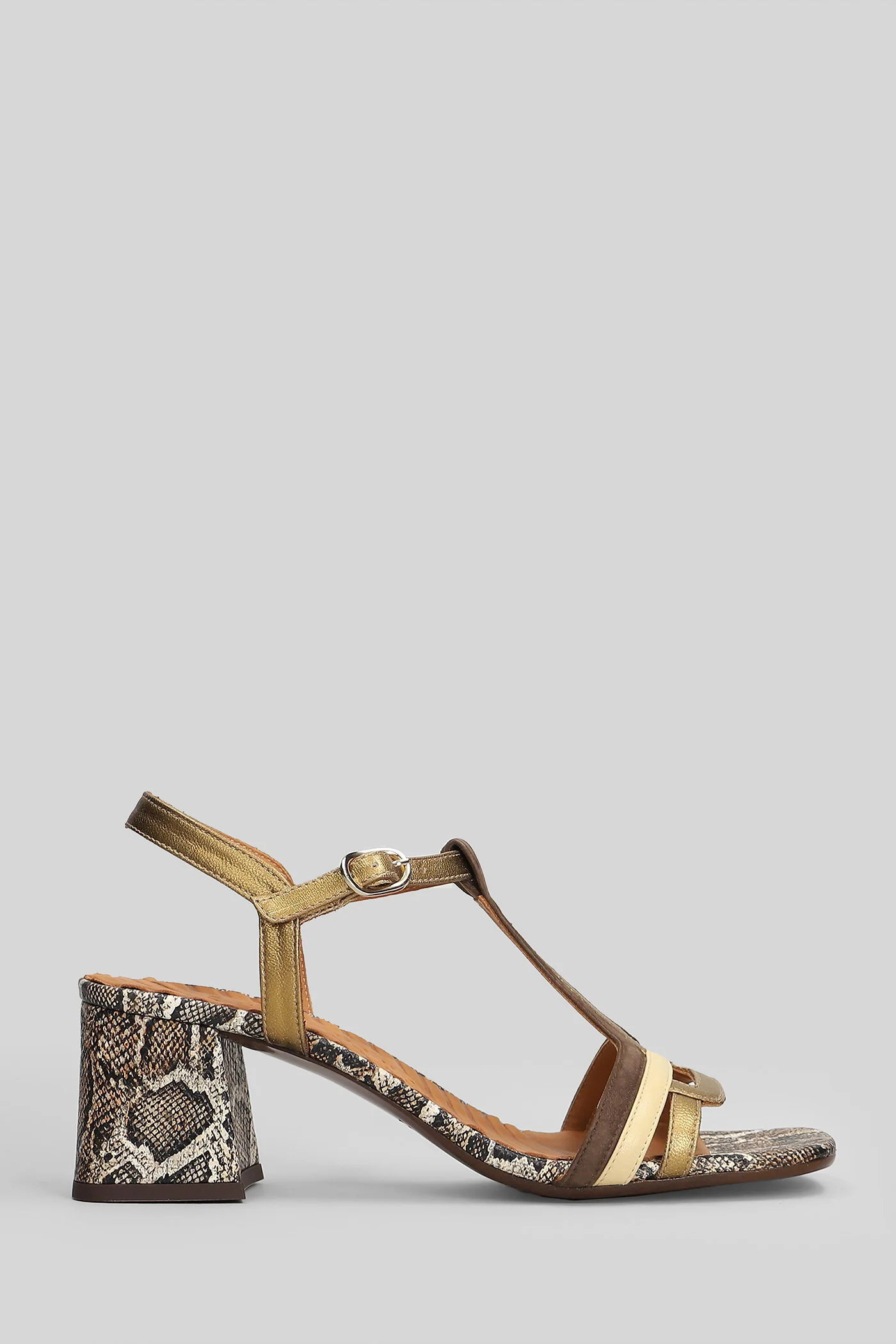 Liluce Sandals in bronze suede and leather