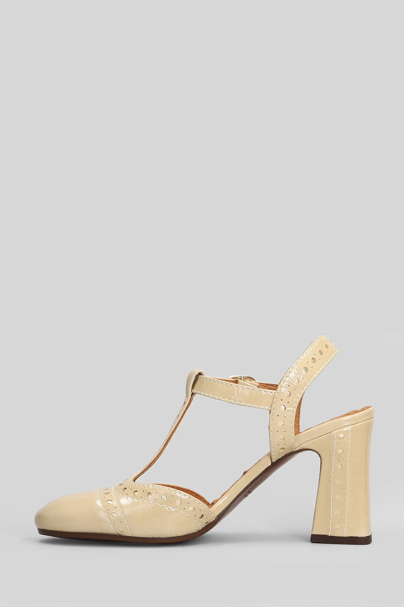 Mira Pumps in beige leather - Image 3