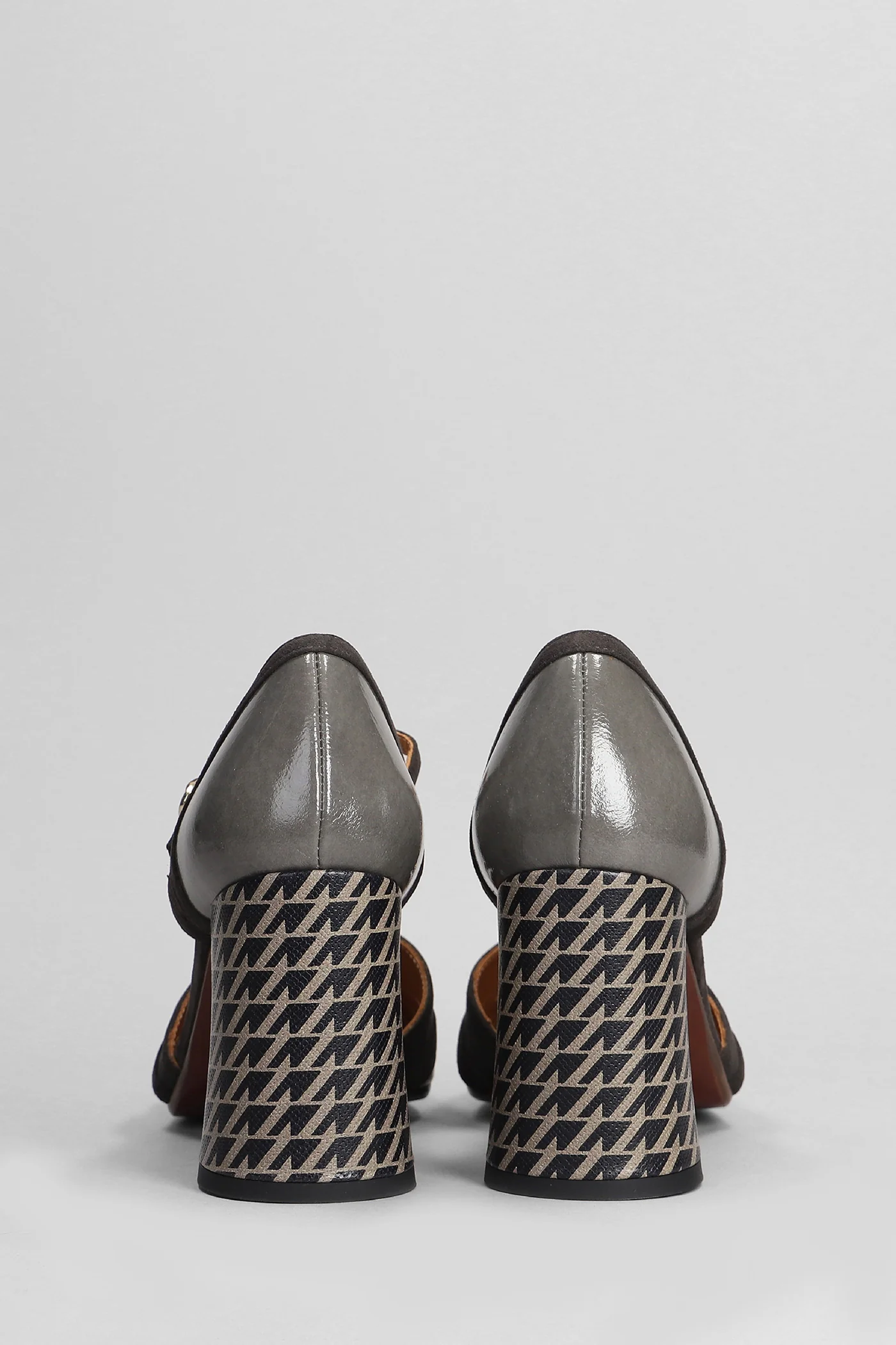 Obindi Pumps in grey leather - Image 4