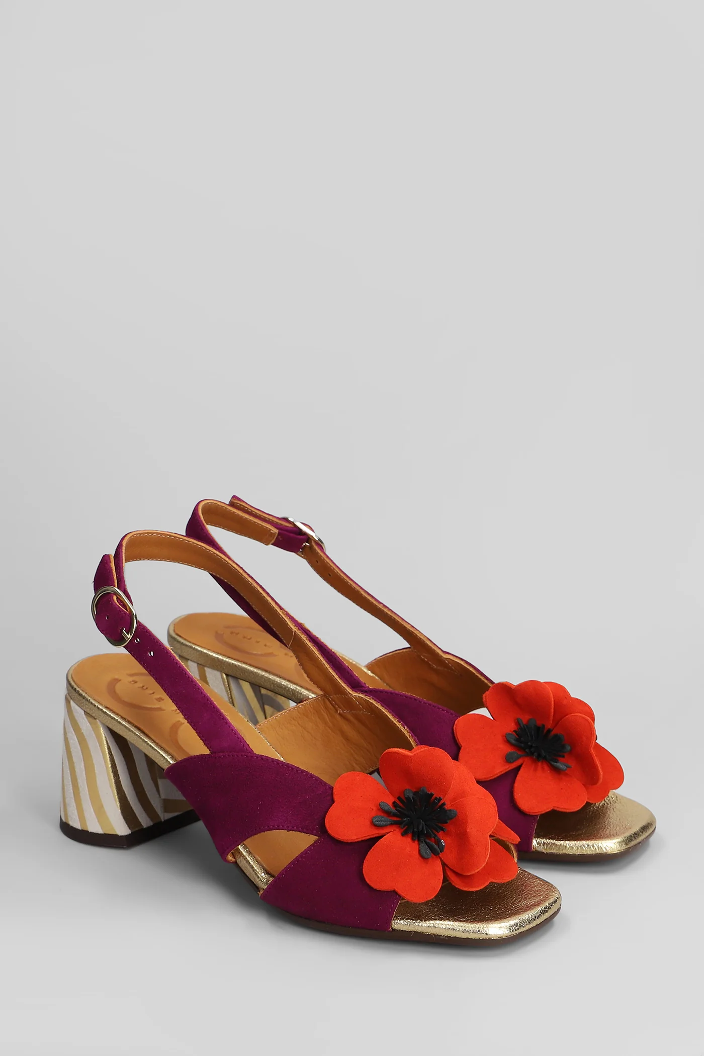 Sandals in Viola suede - Image 2