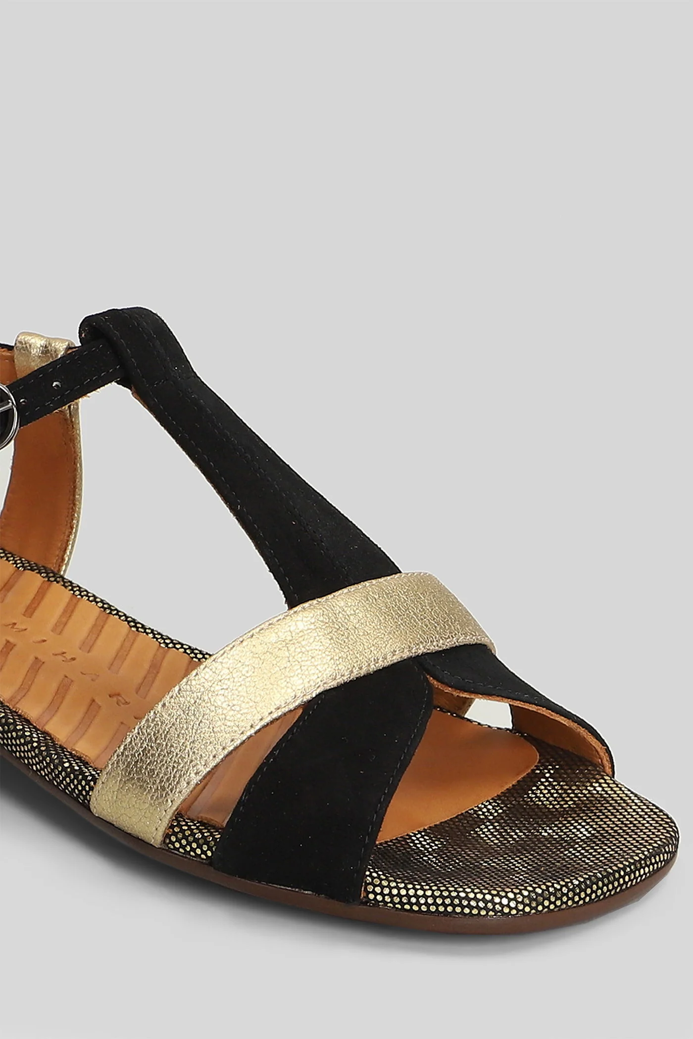 Tomen Flat sandal-slipper in platinum suede and leather - Image 5