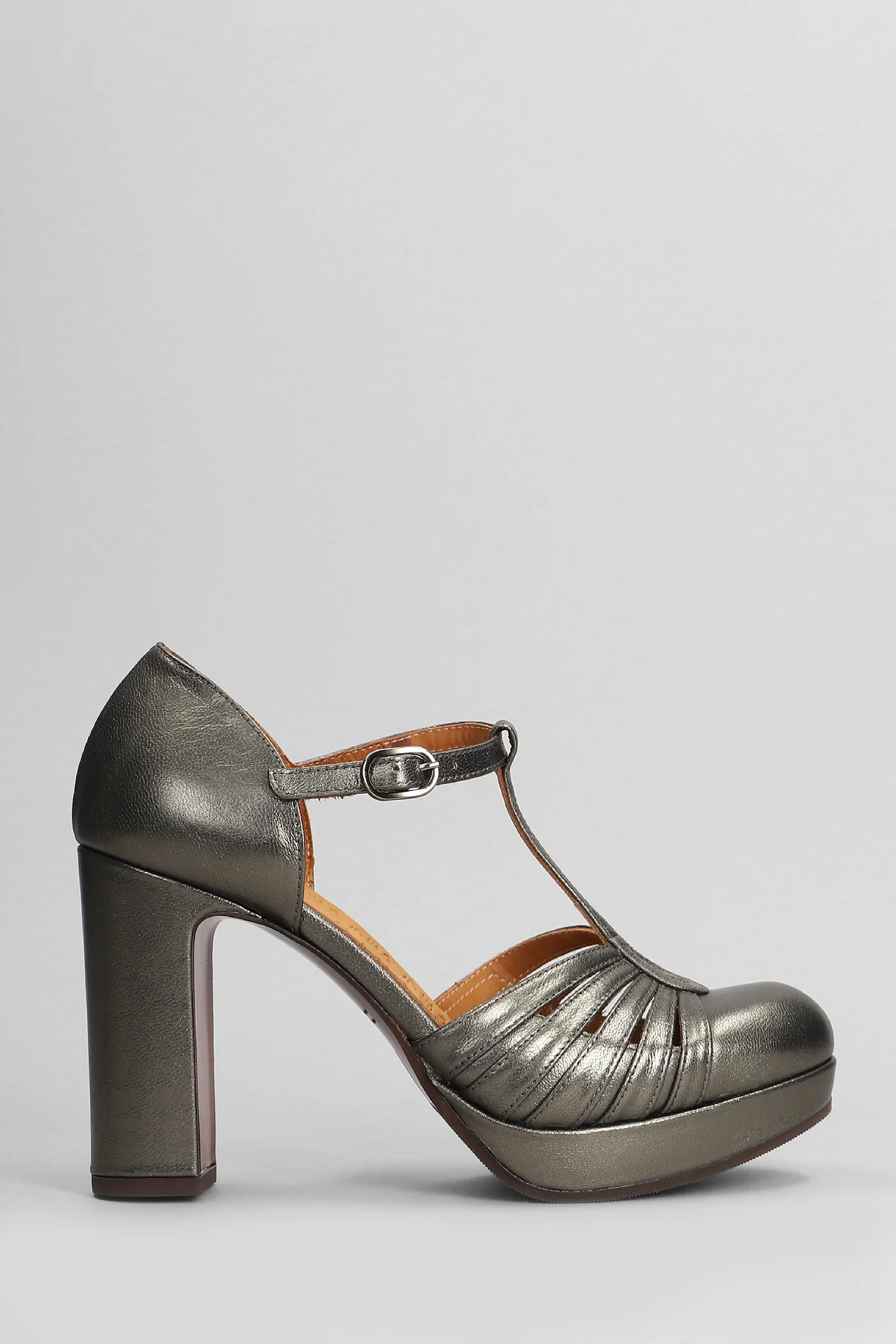 Yaisu Pumps in Gunmetal leather