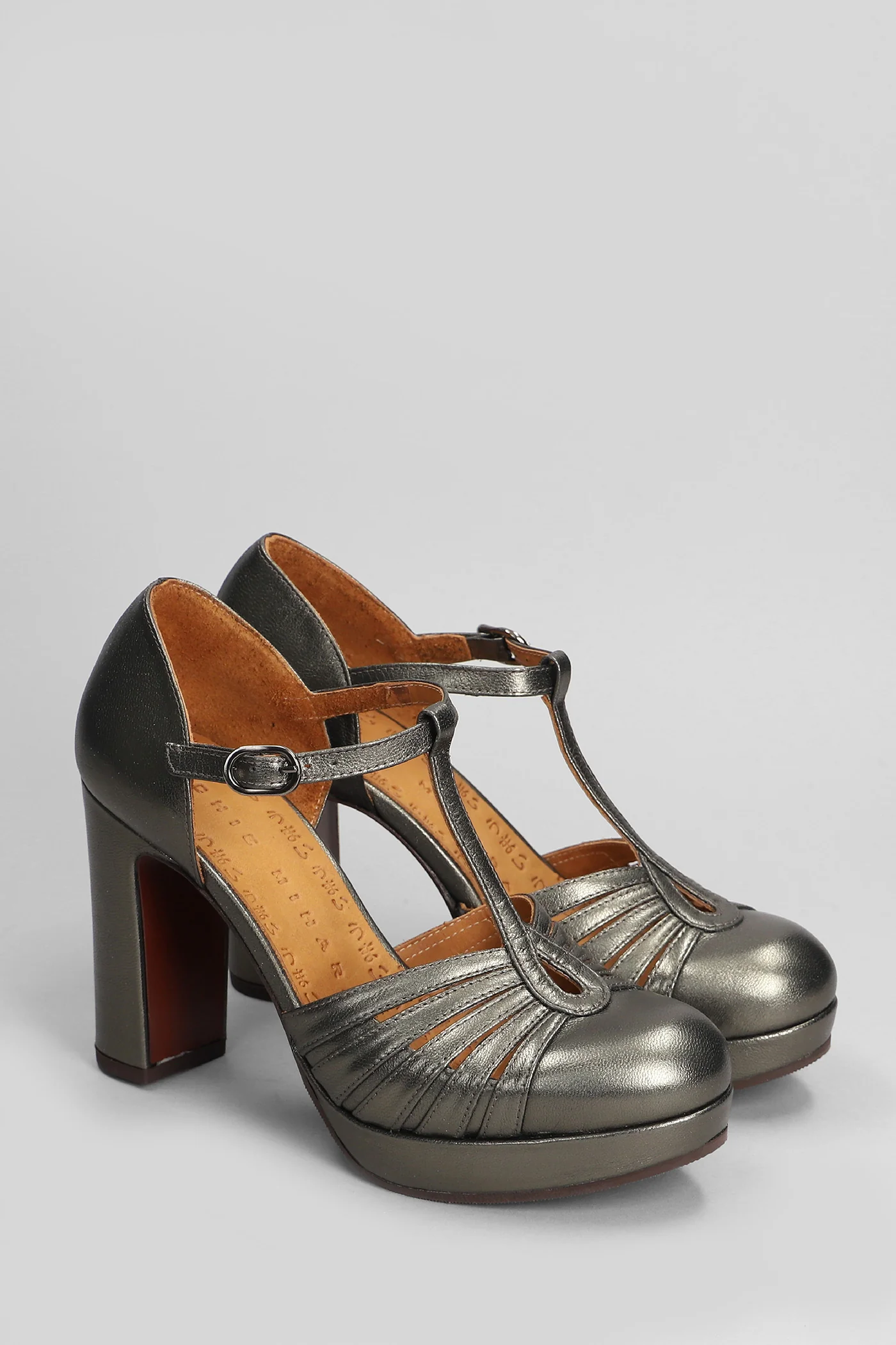 Yaisu Pumps in Gunmetal leather - Image 2