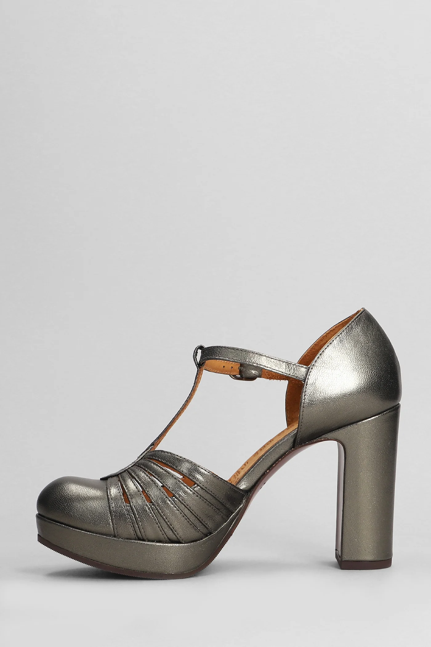Yaisu Pumps in Gunmetal leather - Image 3