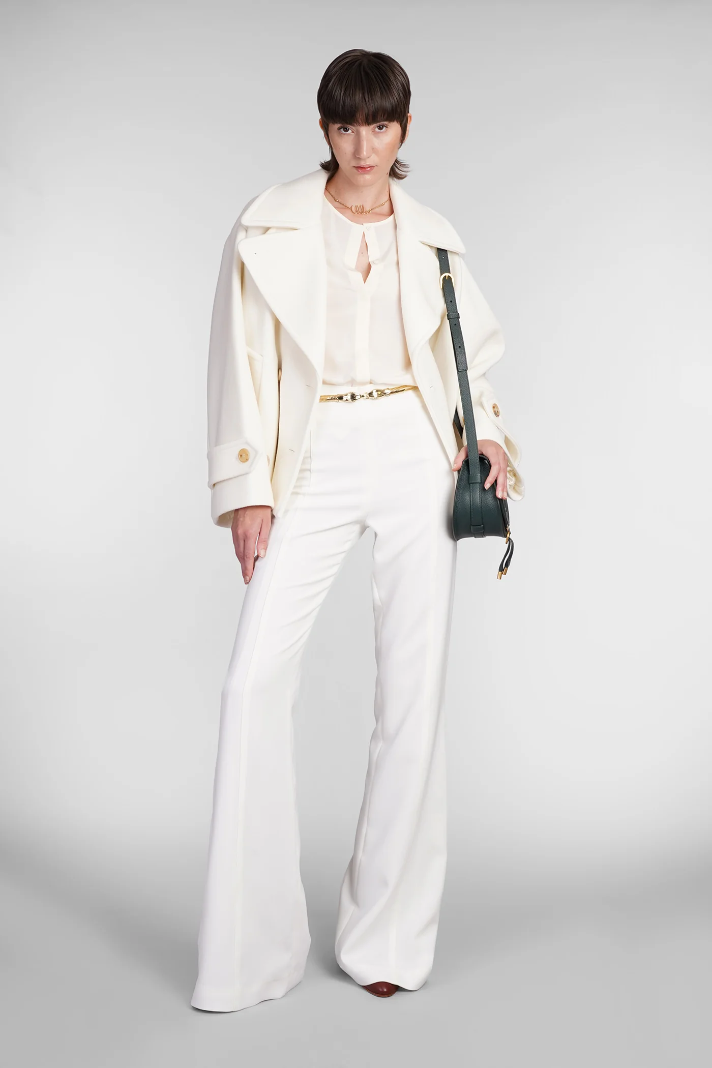 Blouse in beige silk - Image 2