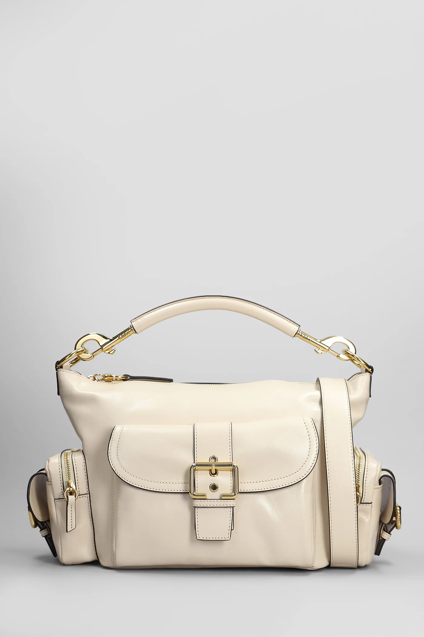 Camera bag Shoulder bag in beige leather
