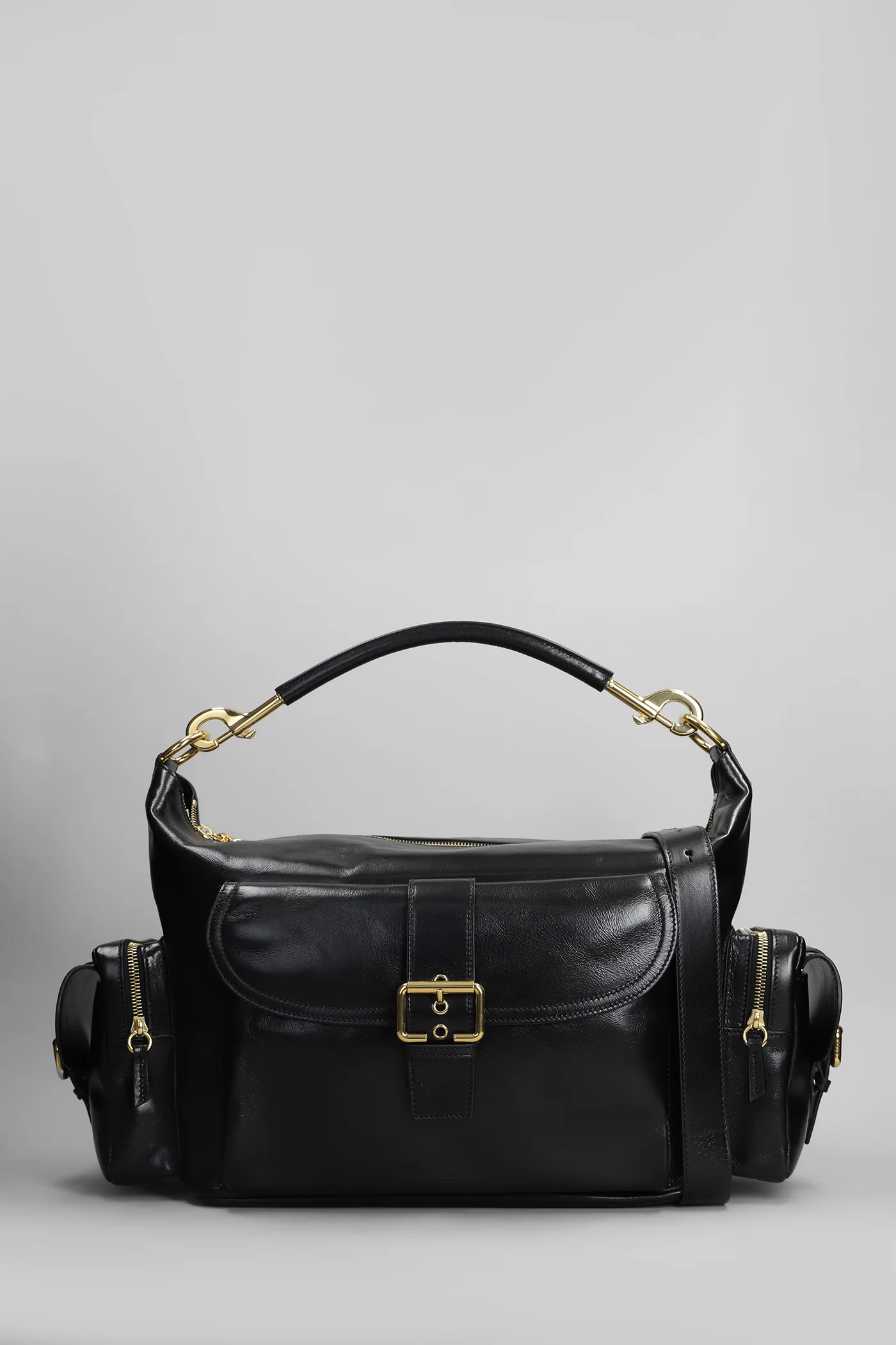 Camera bag Shoulder bag in black leather