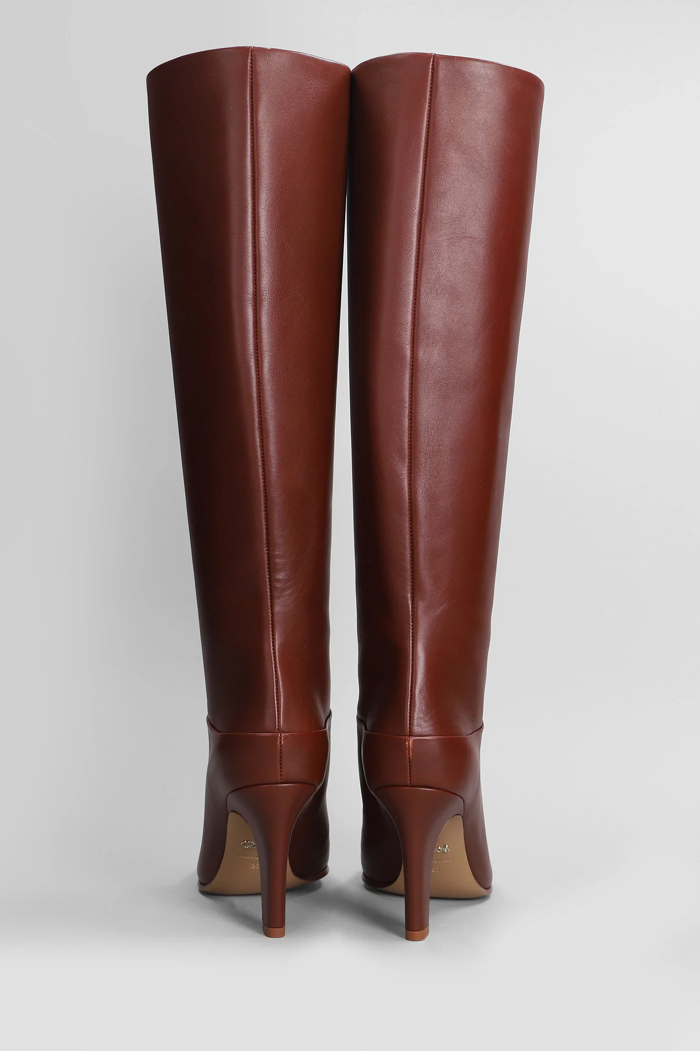 Eve High heels boots in brown leather - Image 14