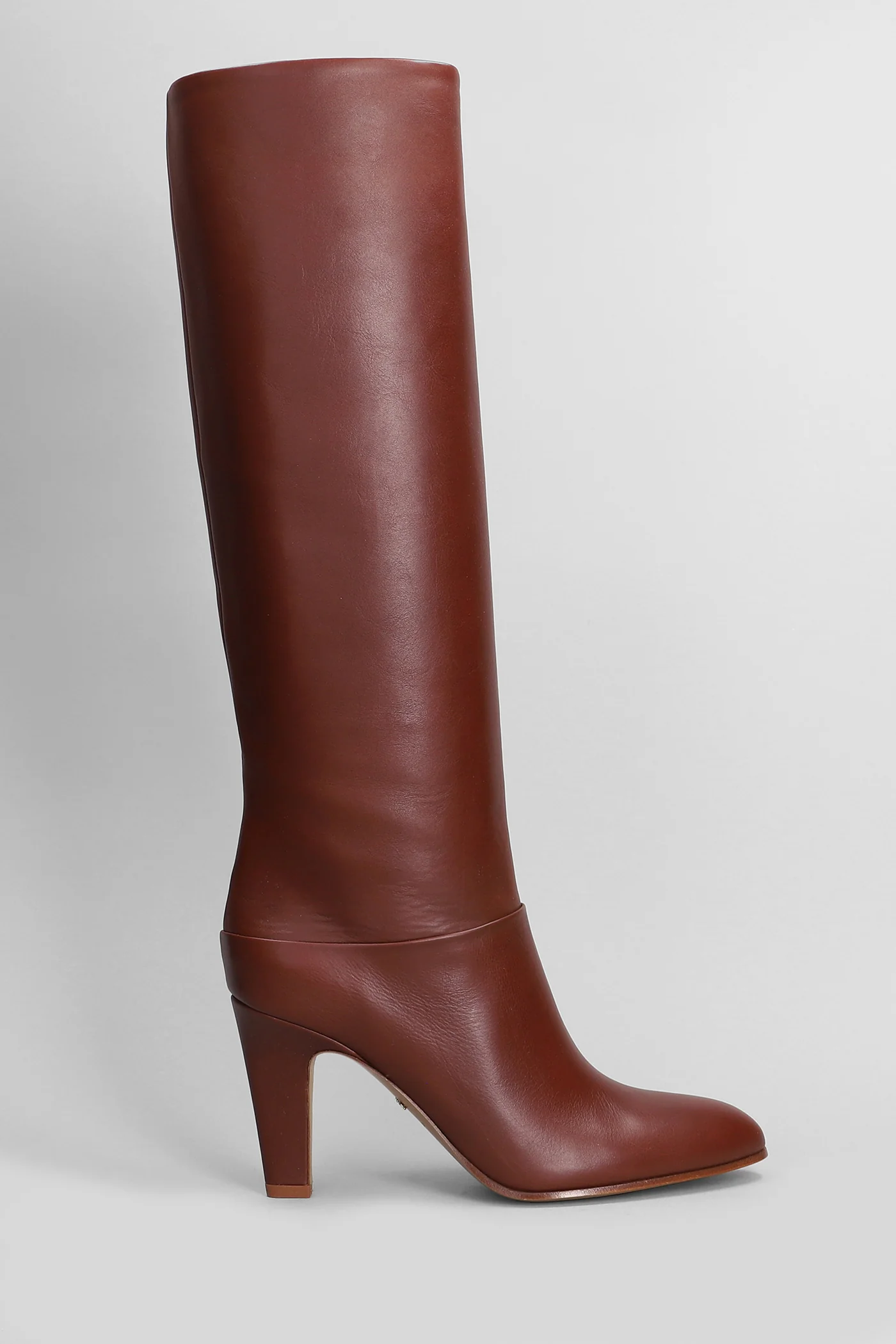Eve High heels boots in brown leather - Image 46