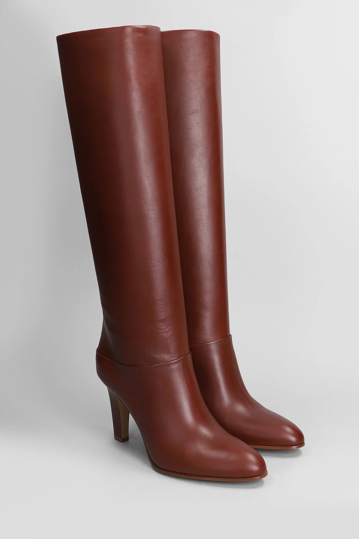 Eve High heels boots in brown leather - Image 62