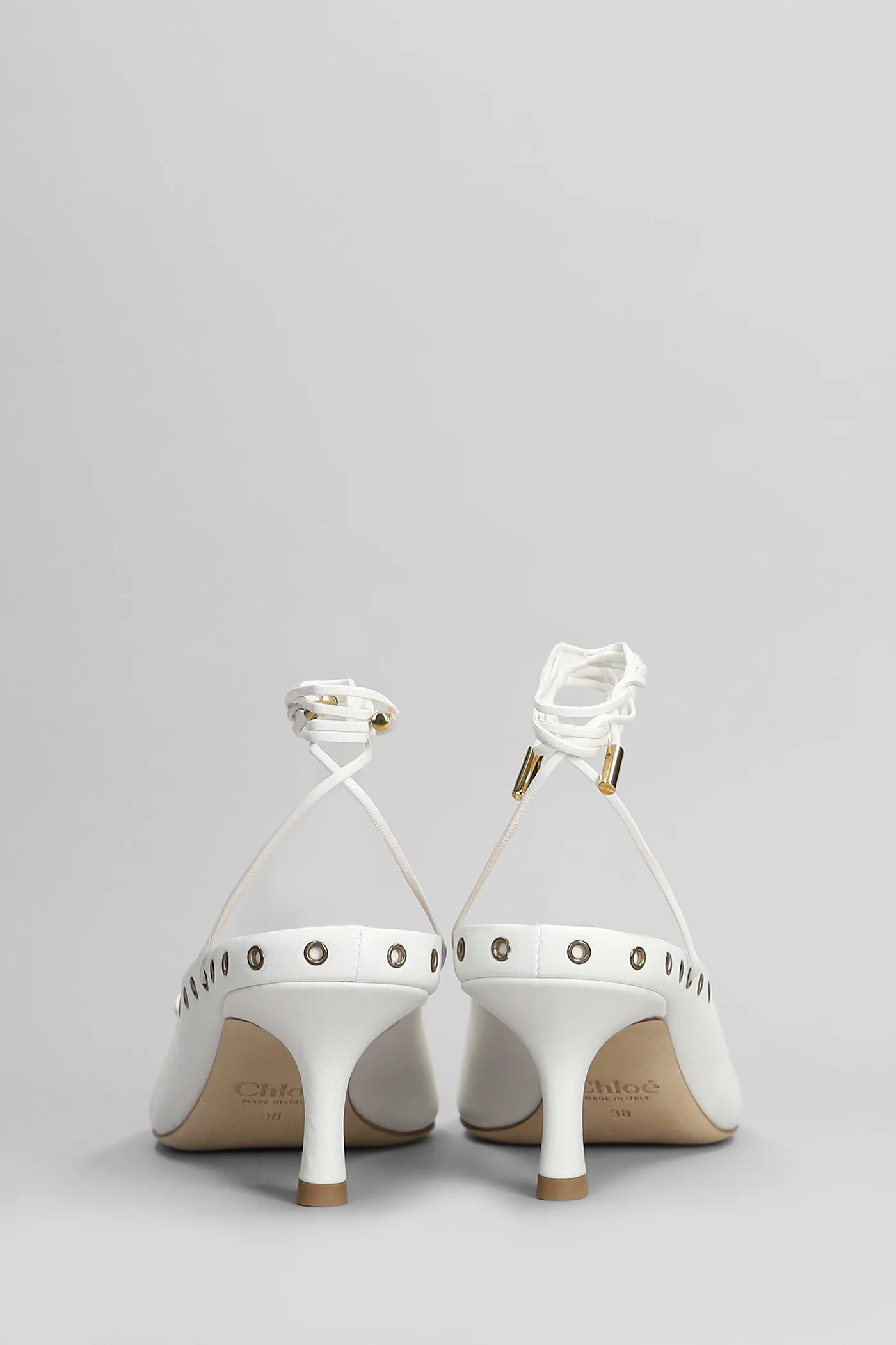 Ghillies Pumps in white leather - Image 4