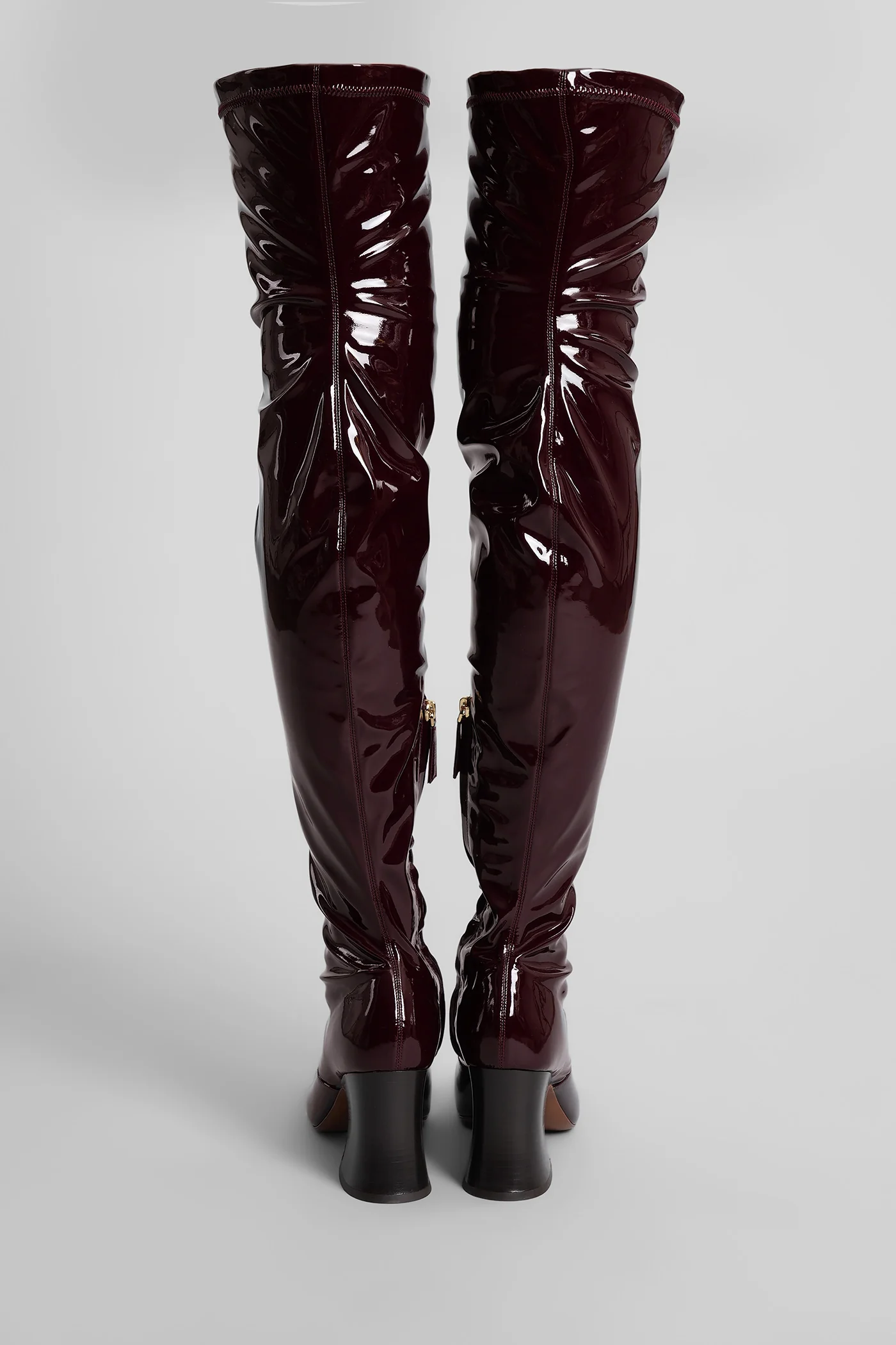 Janis High heels boots in bordeaux patent leather - Image 4