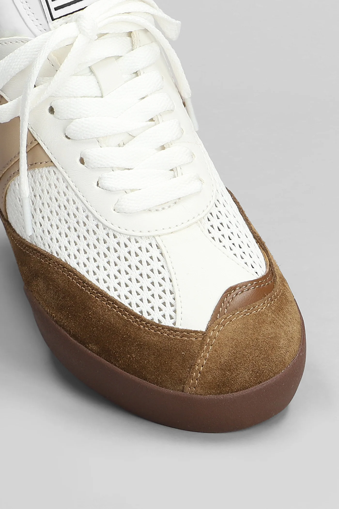 Kick Sneakers in white Suede and fabric - Image 5