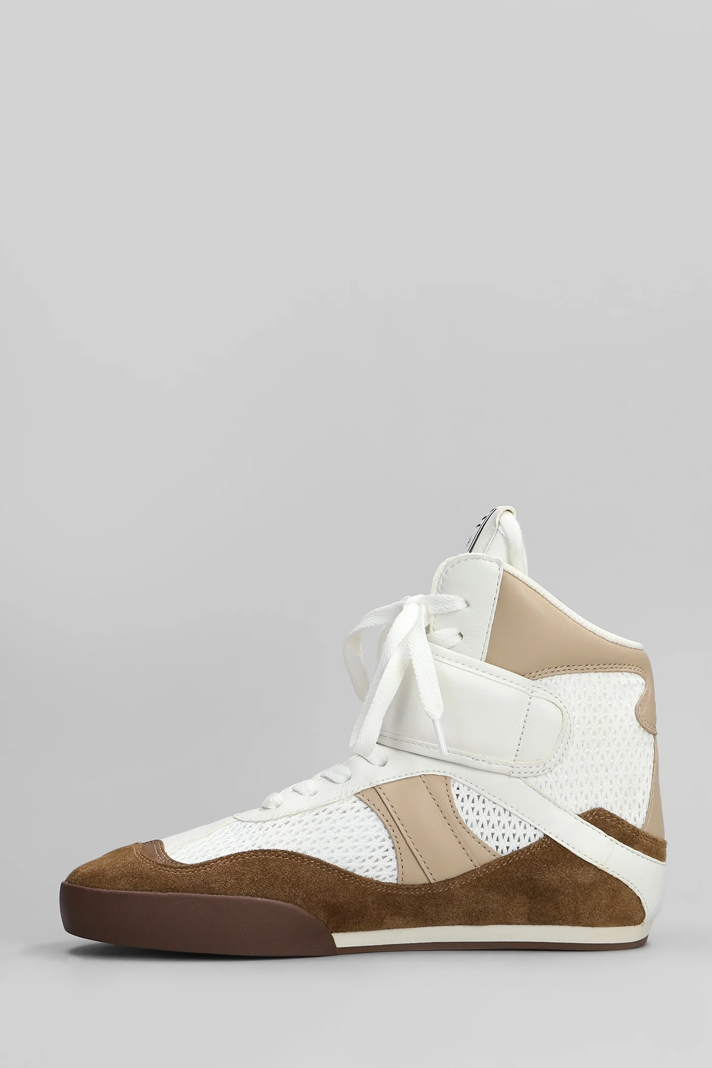 Kick Sneakers in white Suede and fabric - Image 3
