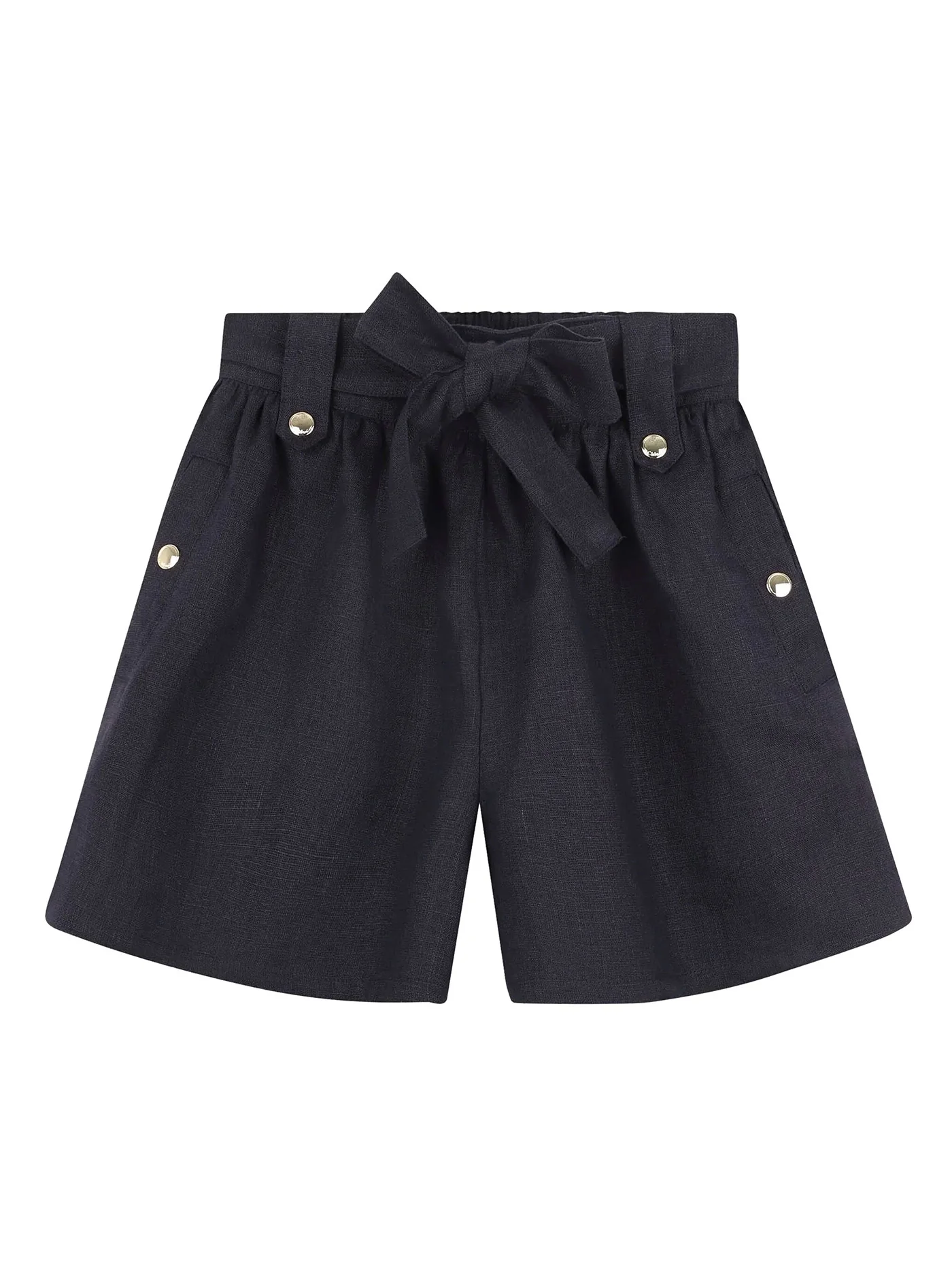 Shorts in blue linen