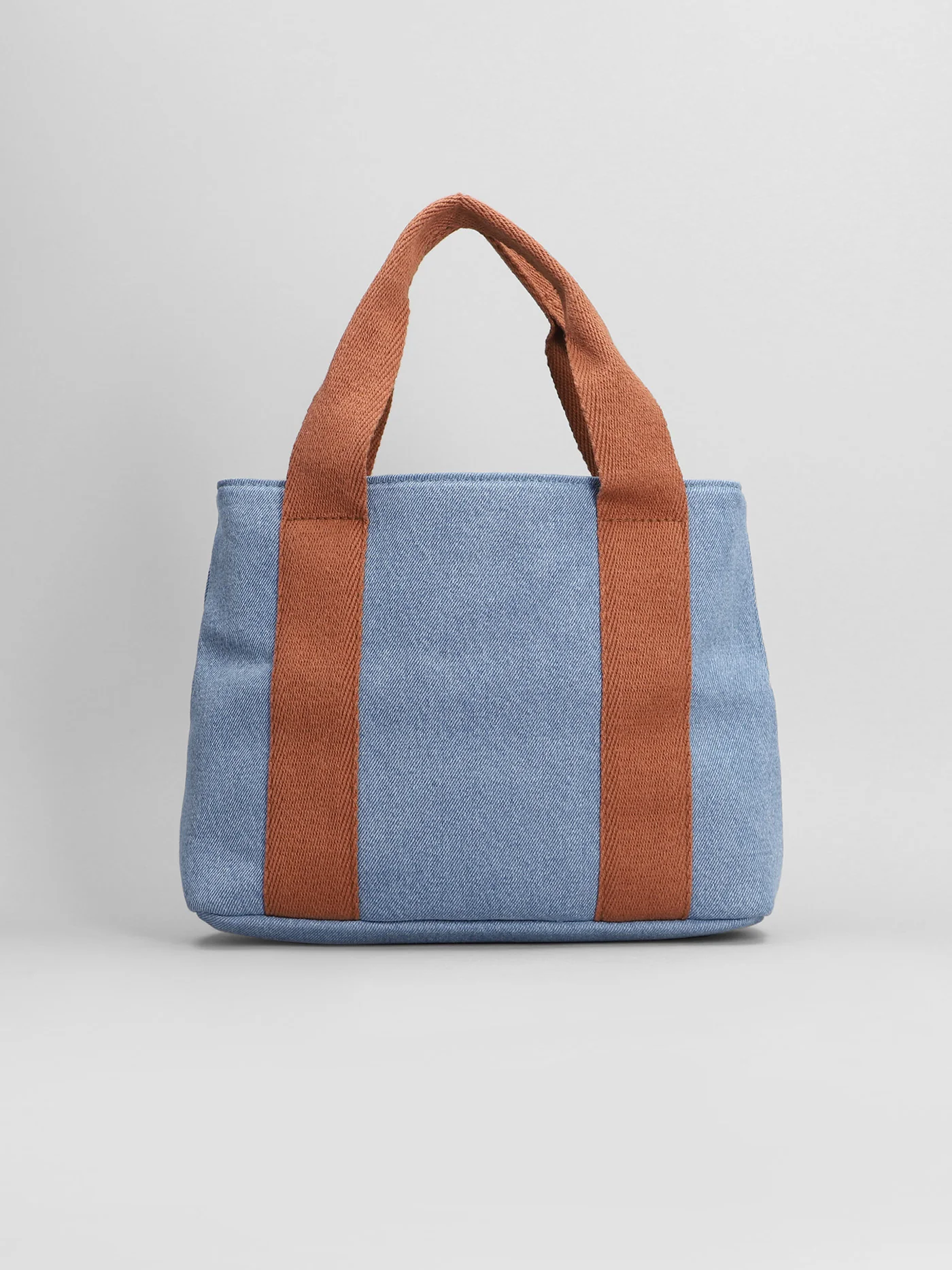 Shoulder bag in blue cotton - Image 3